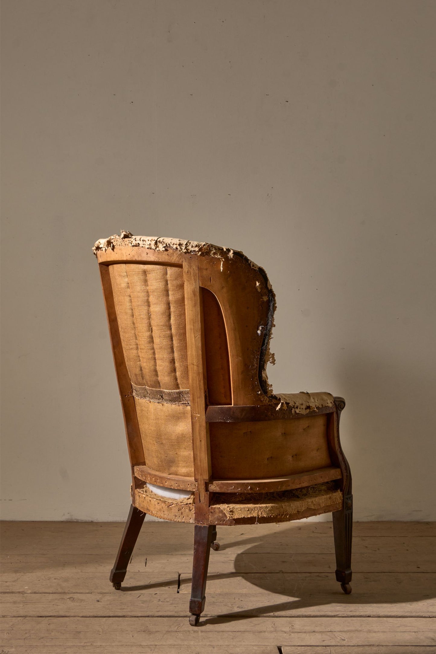 Early Victorian fluted barrel back armchair