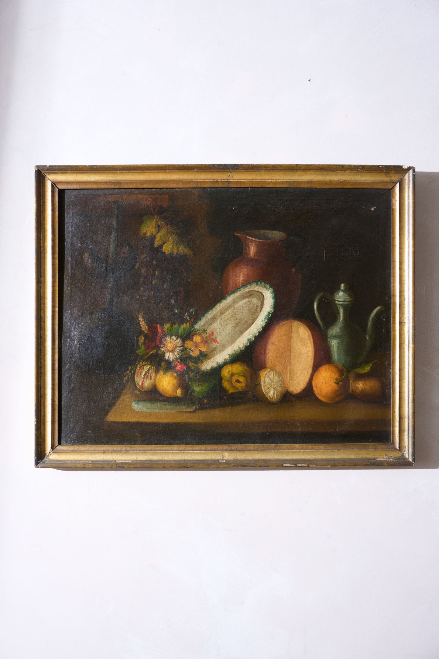 18th Century Italian Still life - Flowers and Kettle