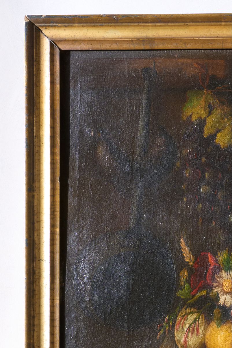 18th Century Italian Still life - Flowers and Kettle
