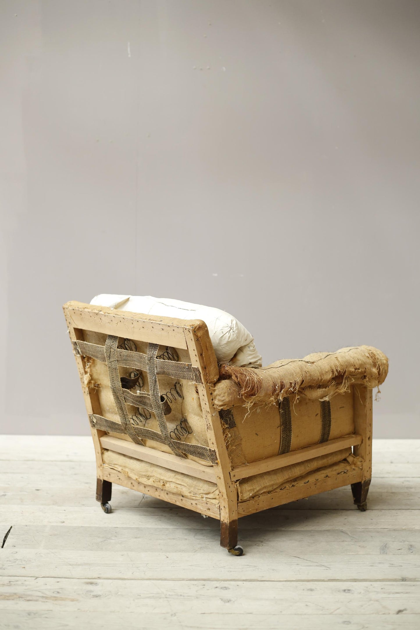 Early 20th century scroll arm country house armchair