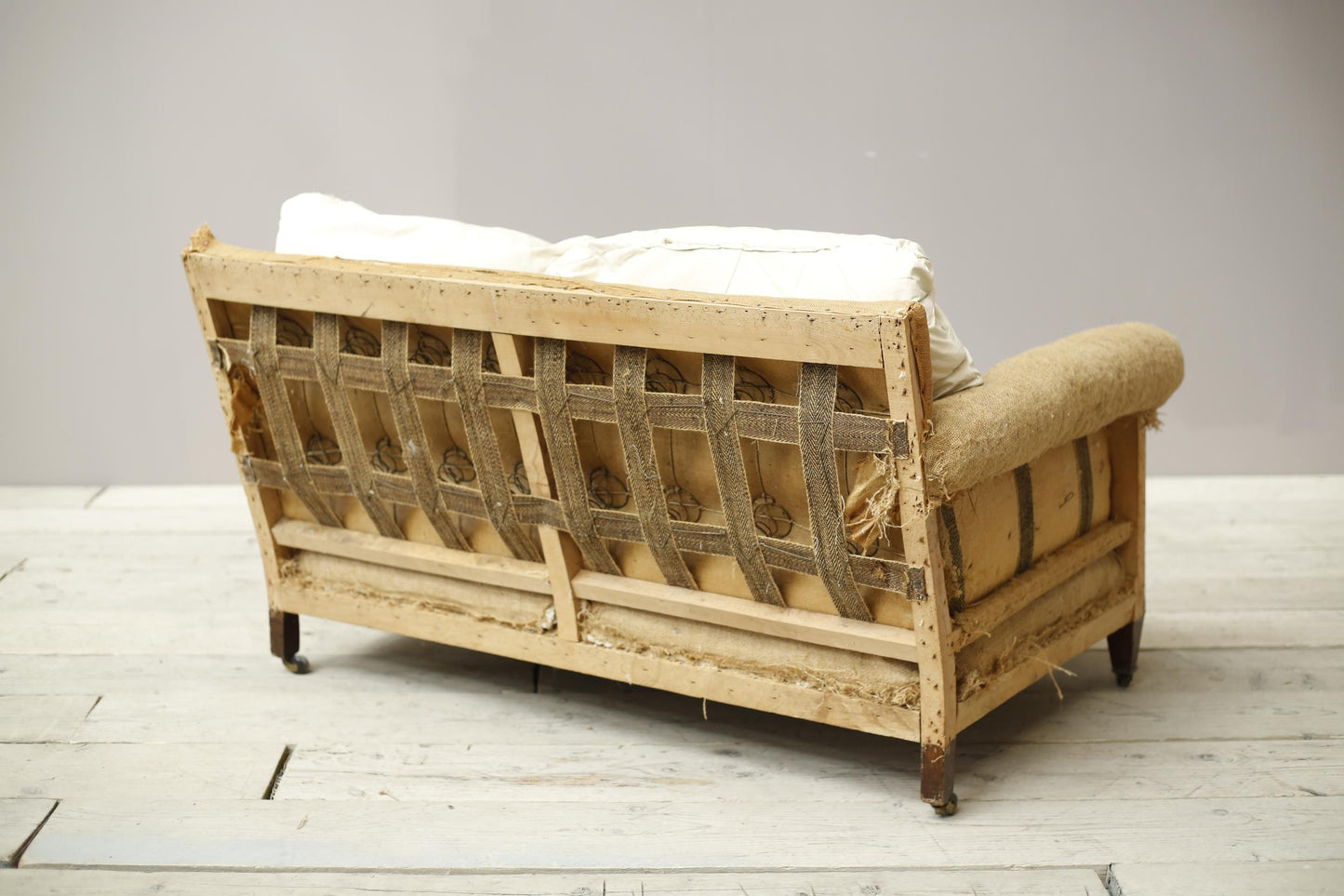 Early 20th century small proportioned Scroll arm 2 seater sofa