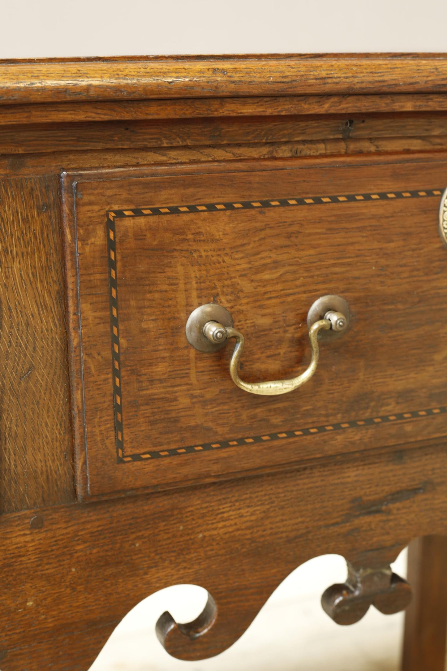 18th century Georgian lowboy with fret work boarder