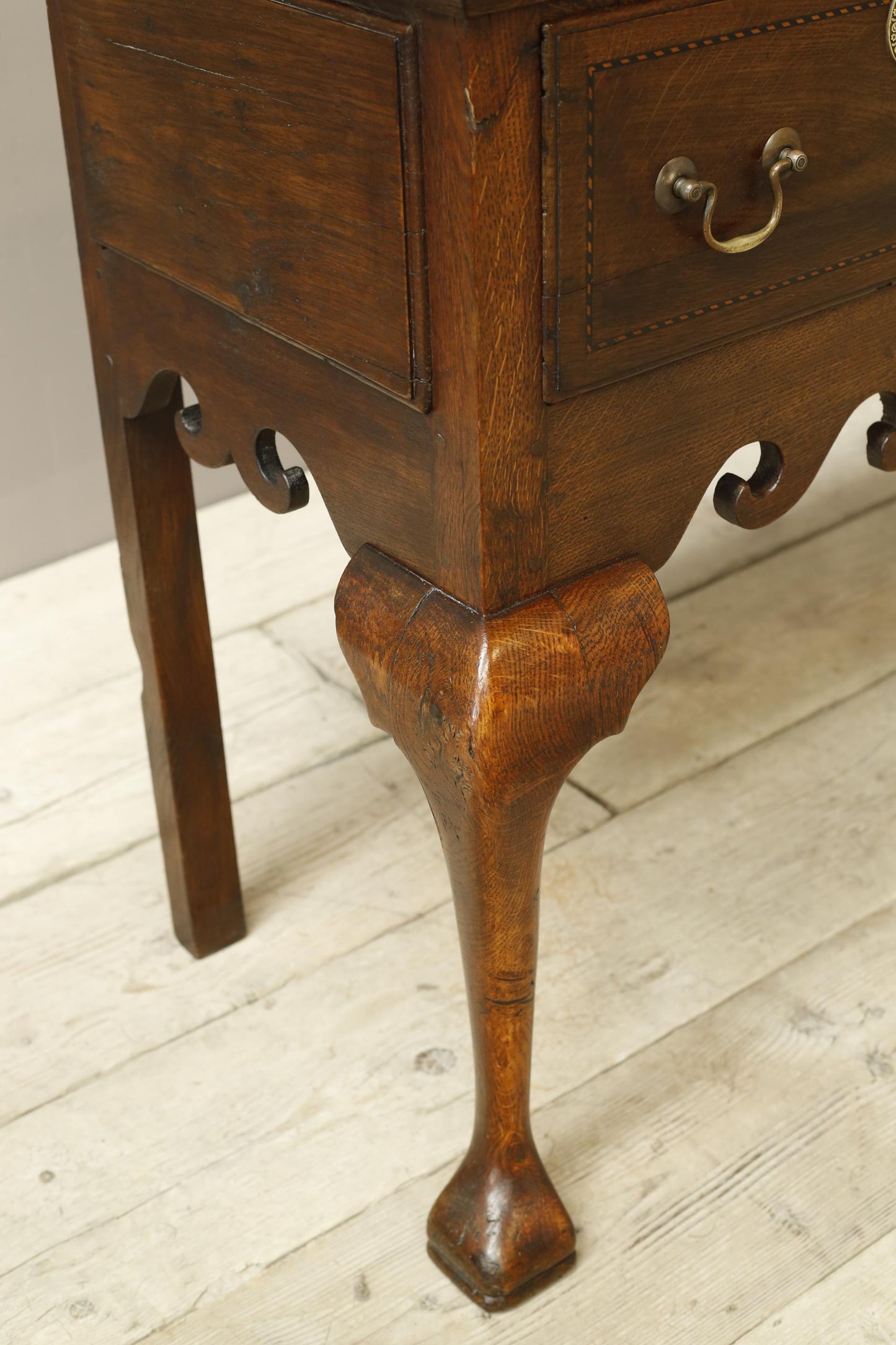18th century Georgian lowboy with fret work boarder
