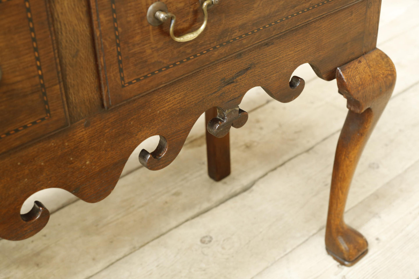 18th century Georgian lowboy with fret work boarder