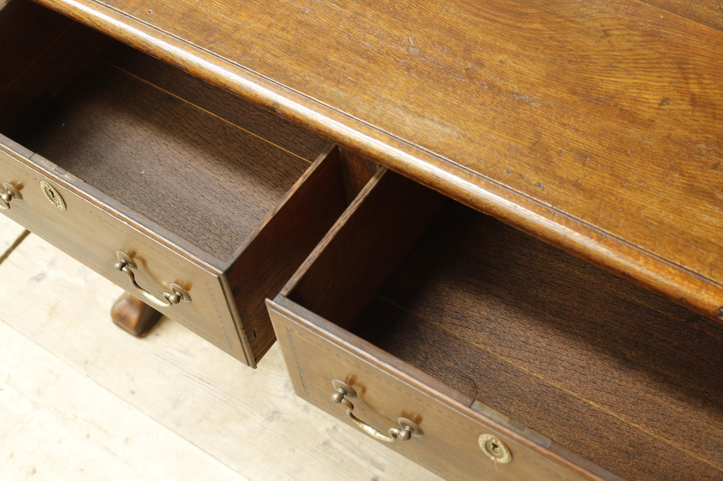 18th century Georgian lowboy with fret work boarder