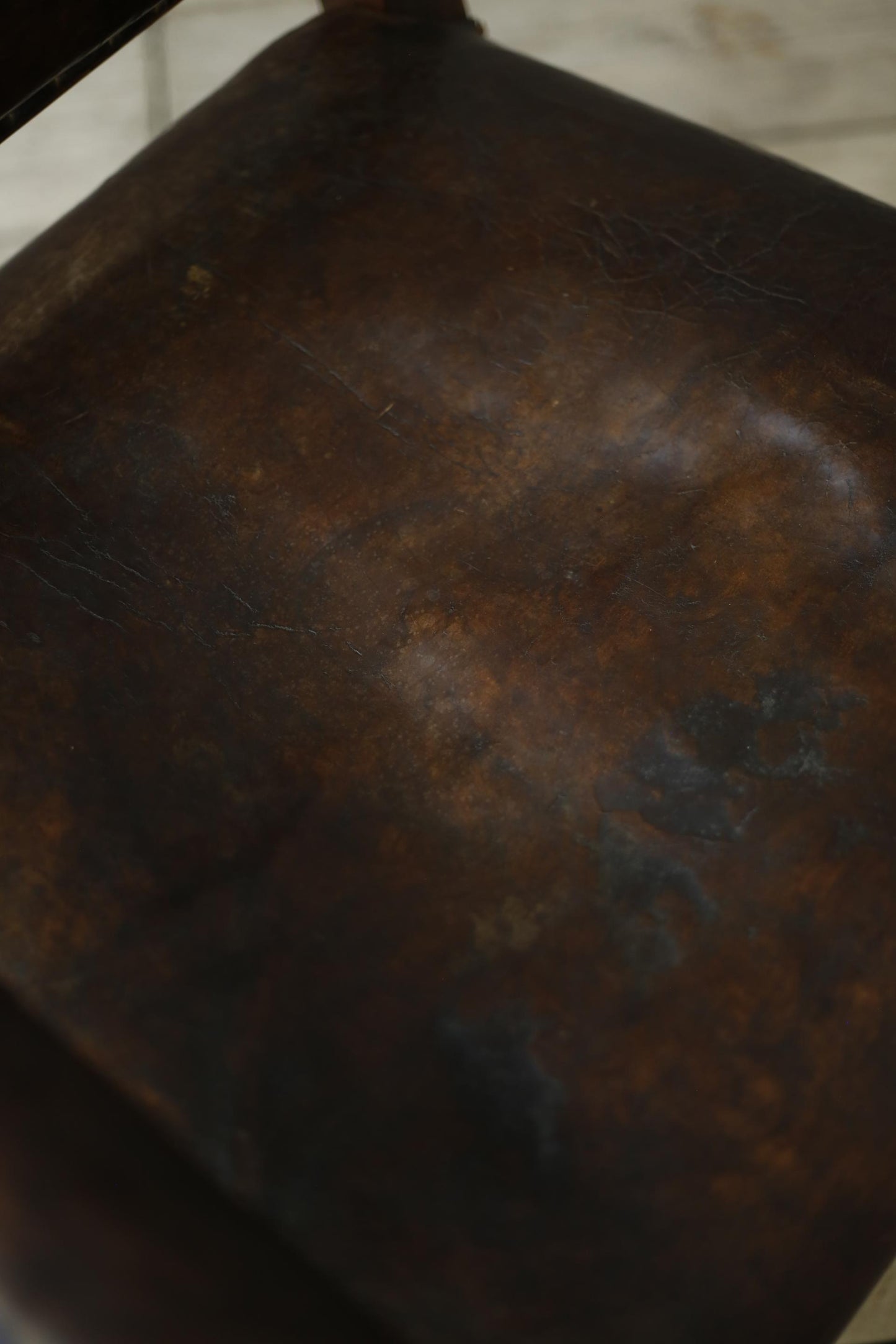 18th century Elm and Leather wingback armchair