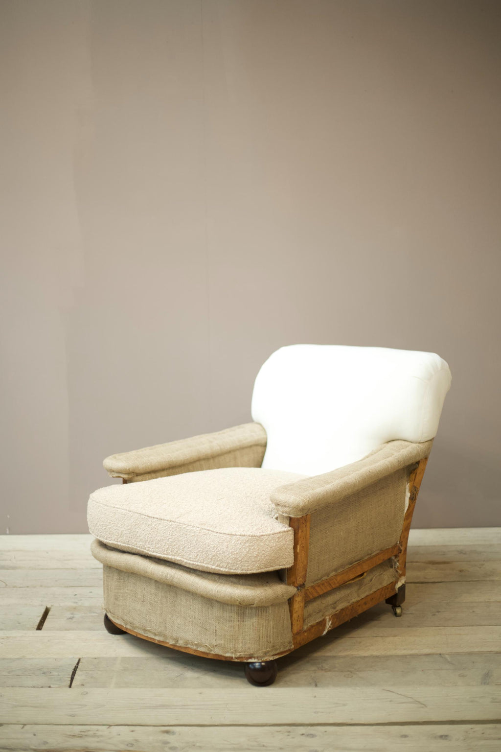 Antique Deconstructed Victorian deep seated armchair TallBoy Interiors