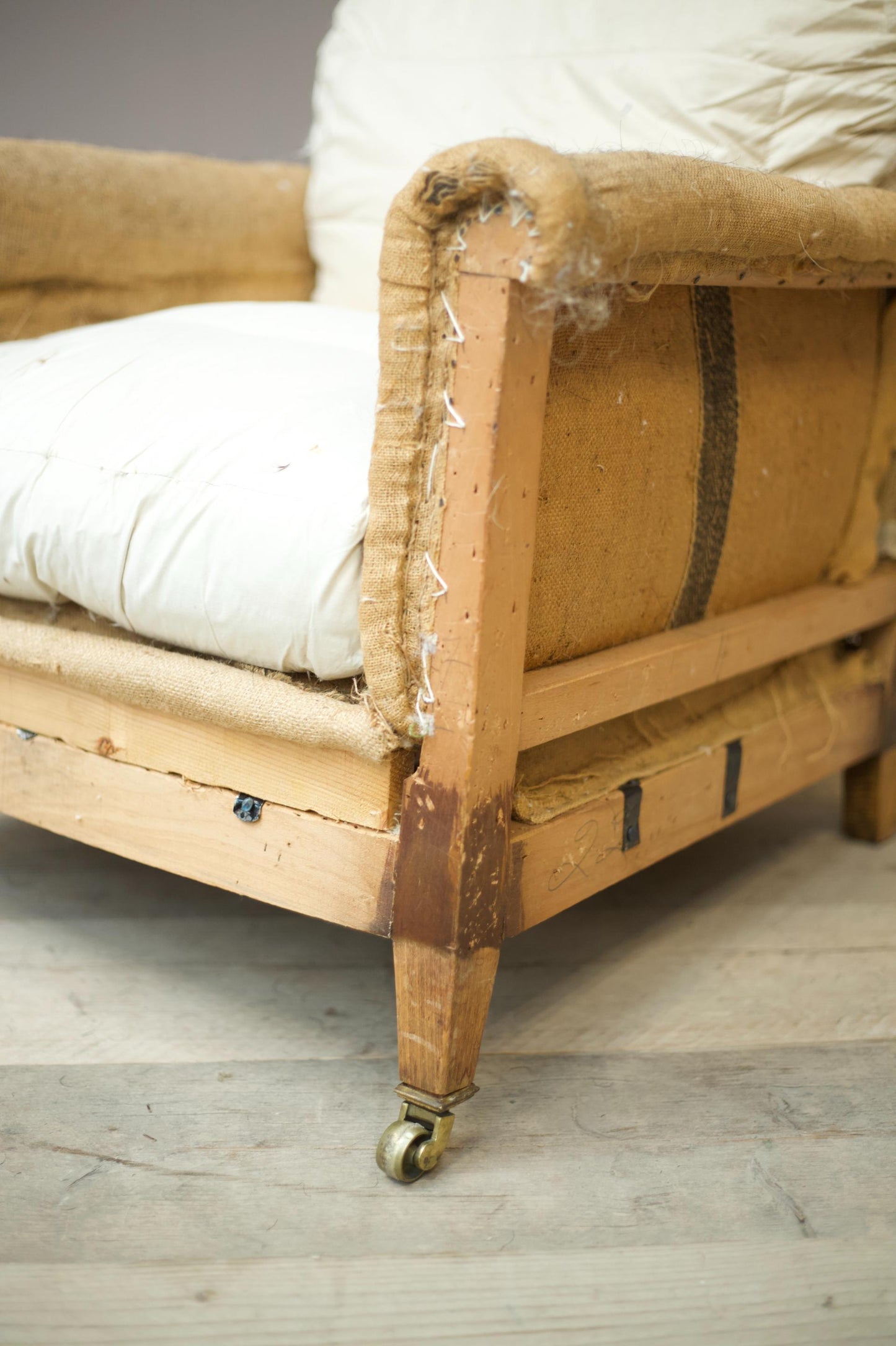 Howard and sons style Edwardian cushioned back armchair