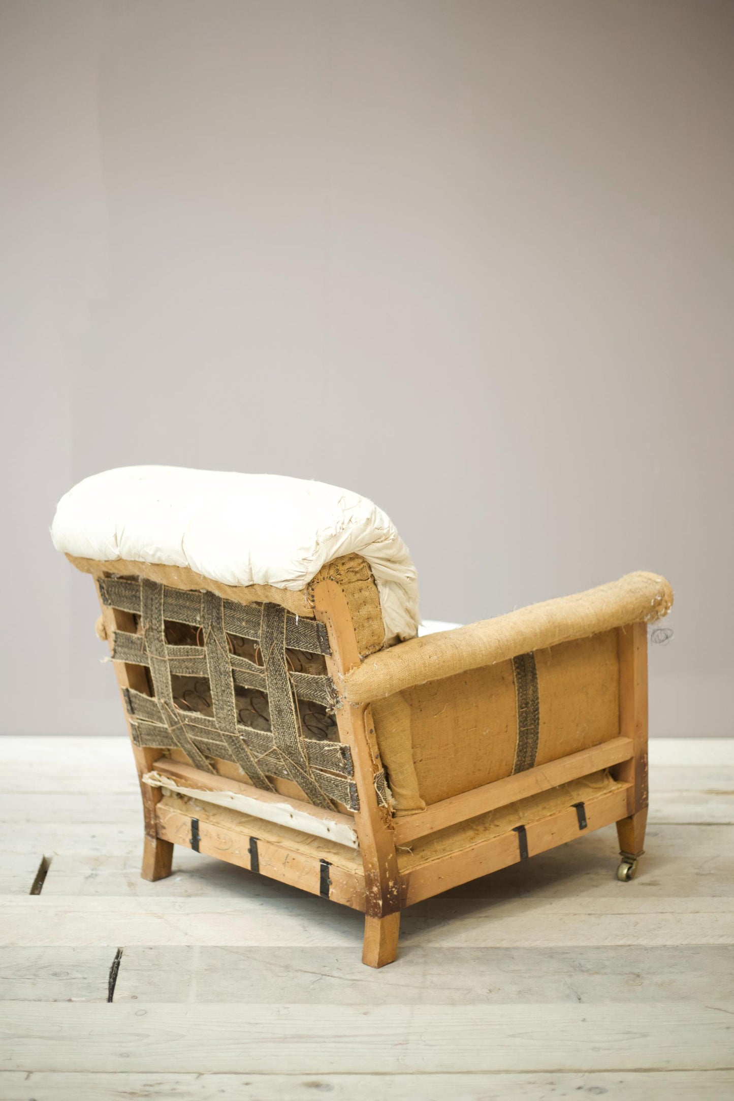 Howard and sons style Edwardian cushioned back armchair