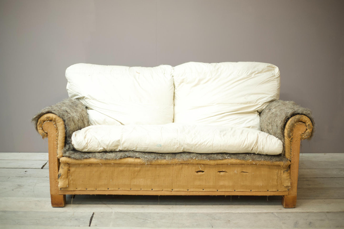 Edwardian square back 2 seater sofa