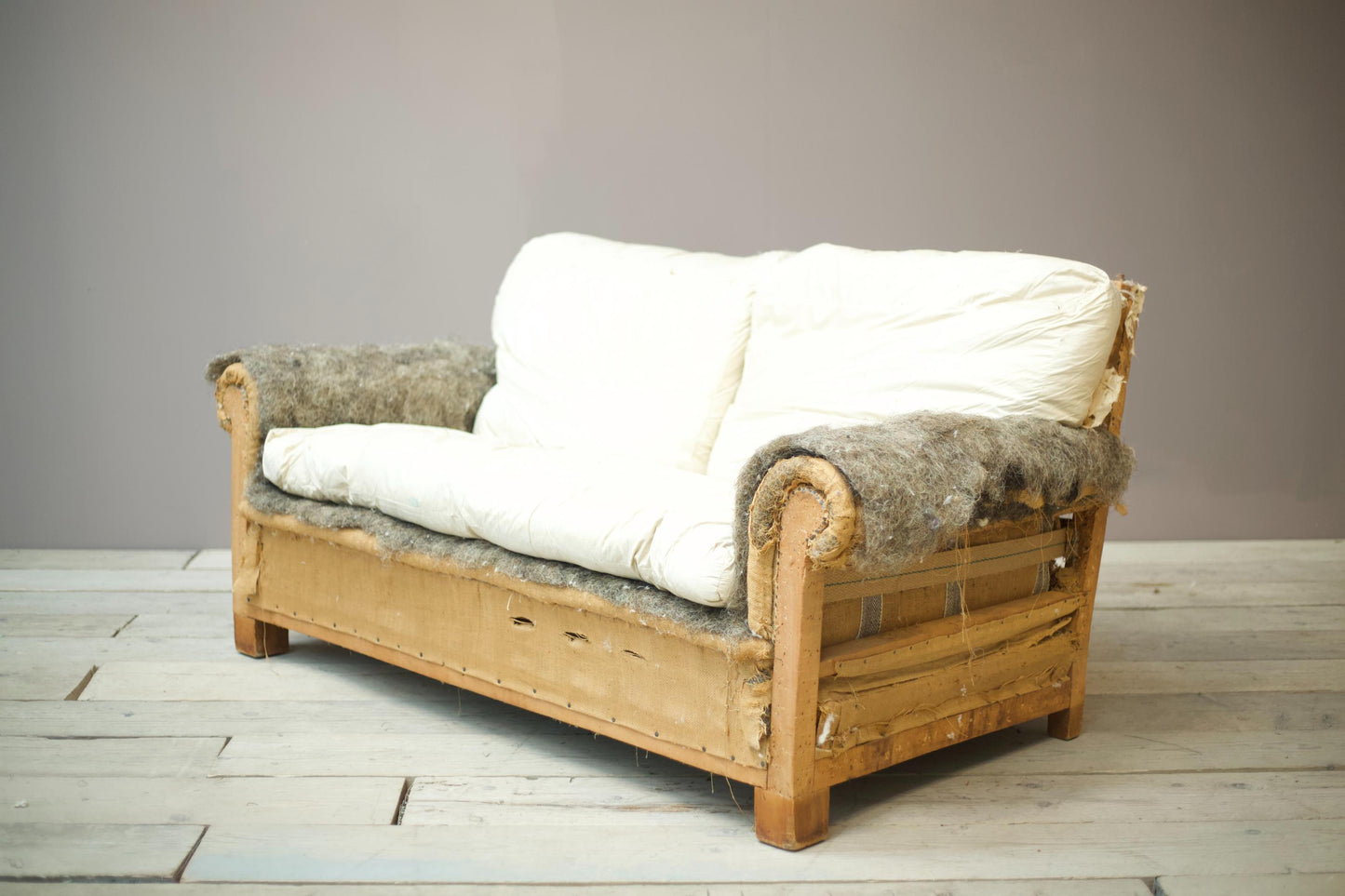 Edwardian square back 2 seater sofa