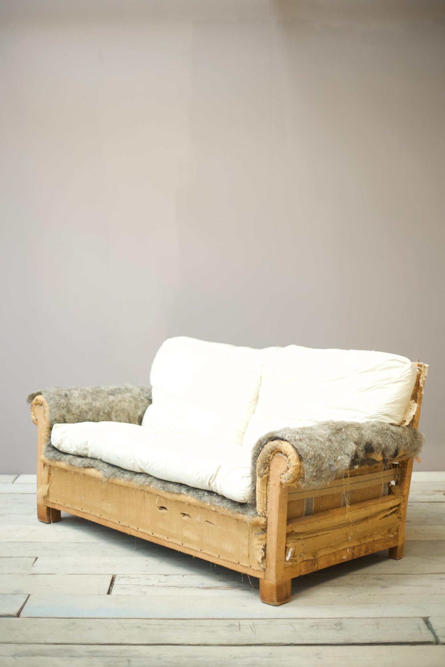Edwardian square back 2 seater sofa