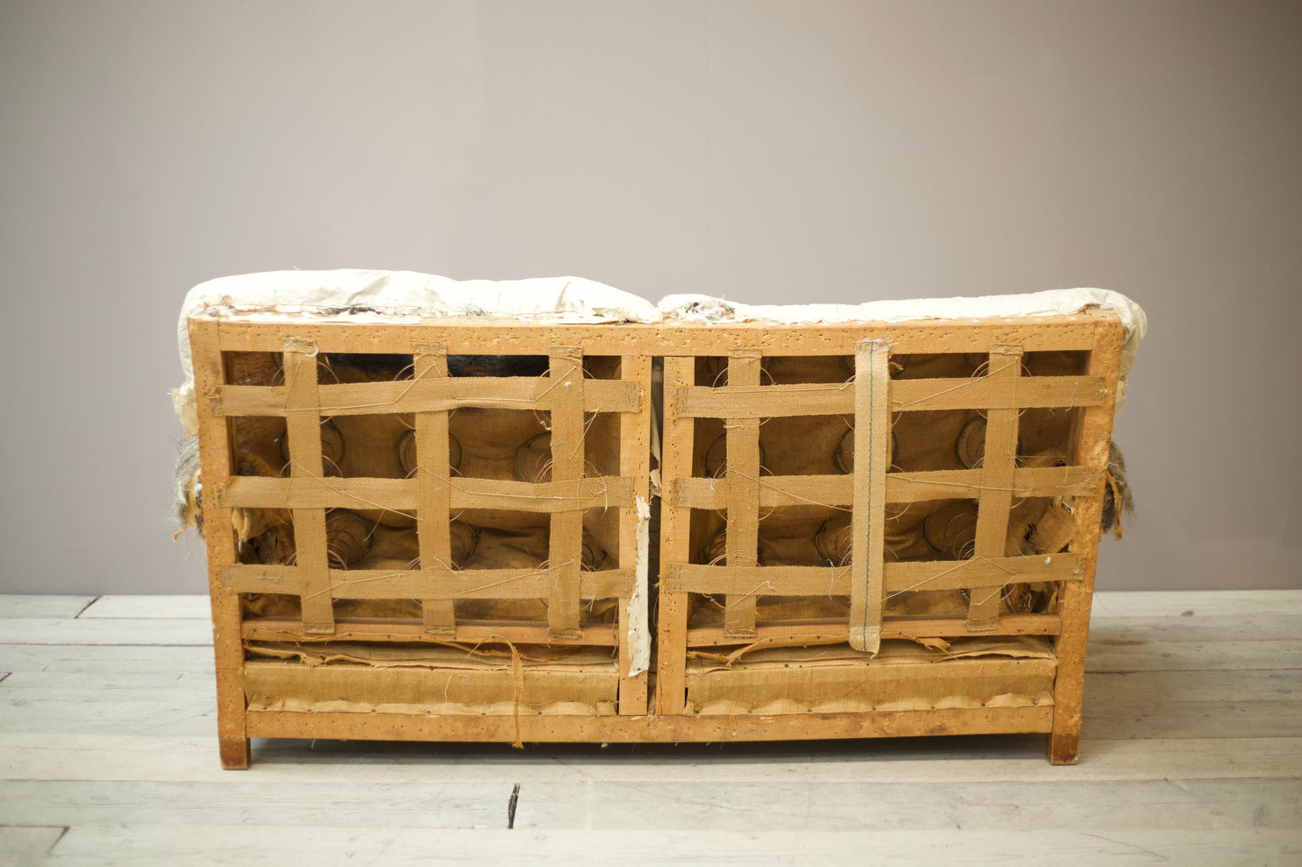 Edwardian square back 2 seater sofa