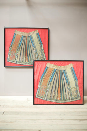 Pair of 18th century Chinese silk ceremonial dresses