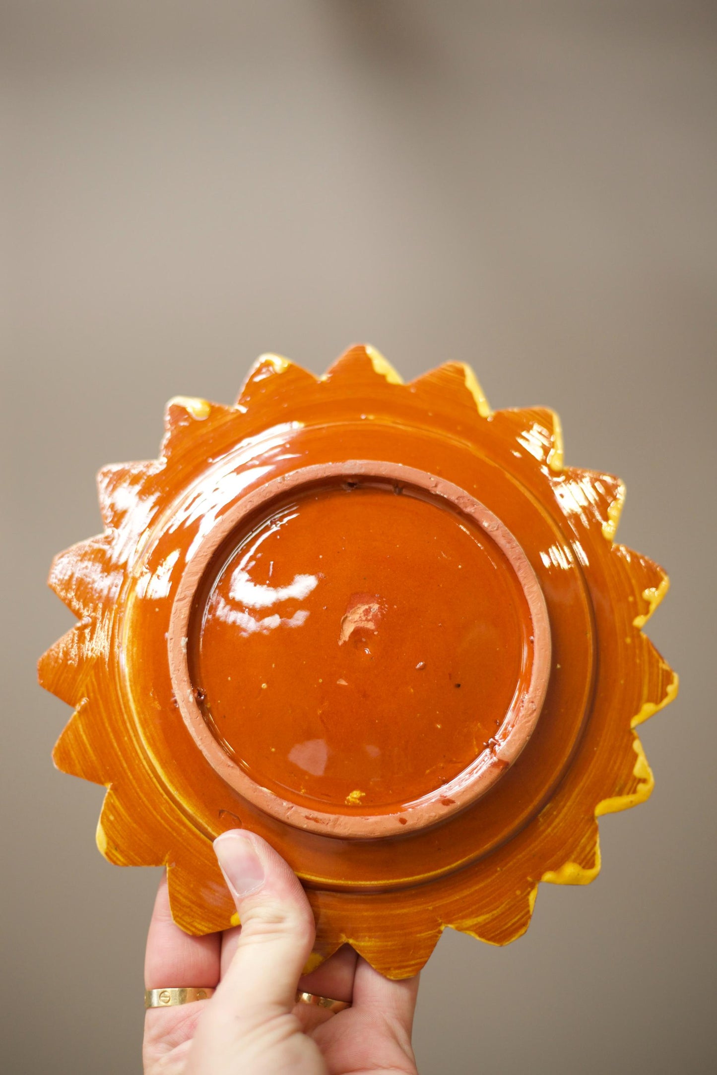 Set of 3 Early 20th century starburst plates - Yellow