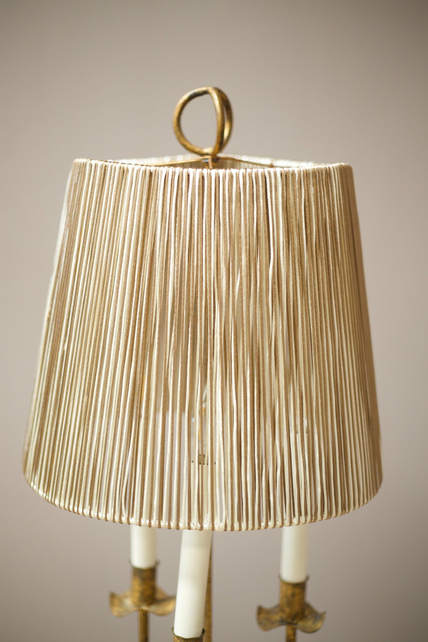 Mid century Spanish gilt metal table lamp