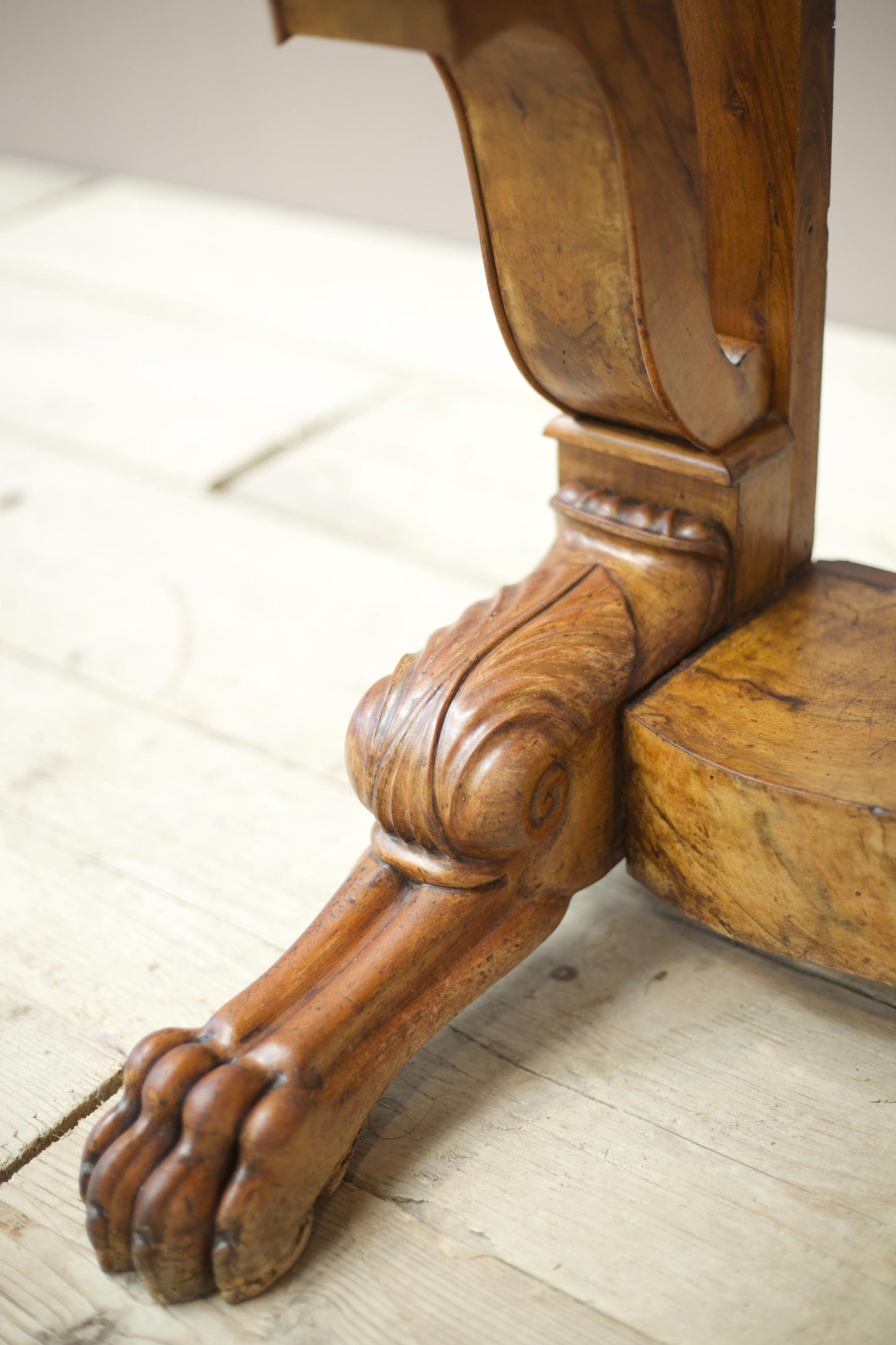 19th century French walnut and marble console table