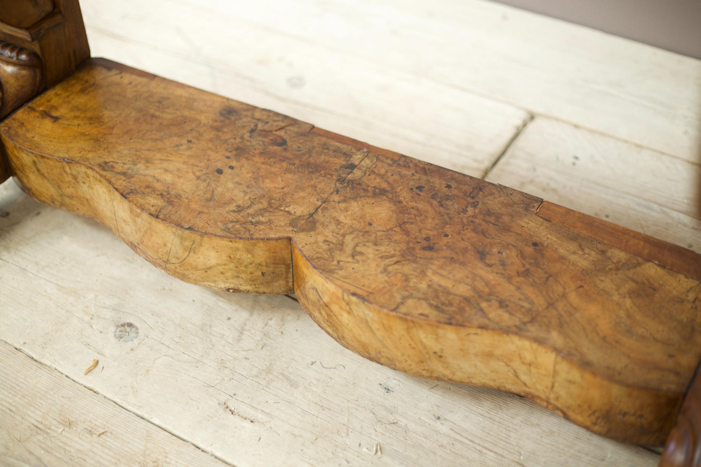19th century French walnut and marble console table