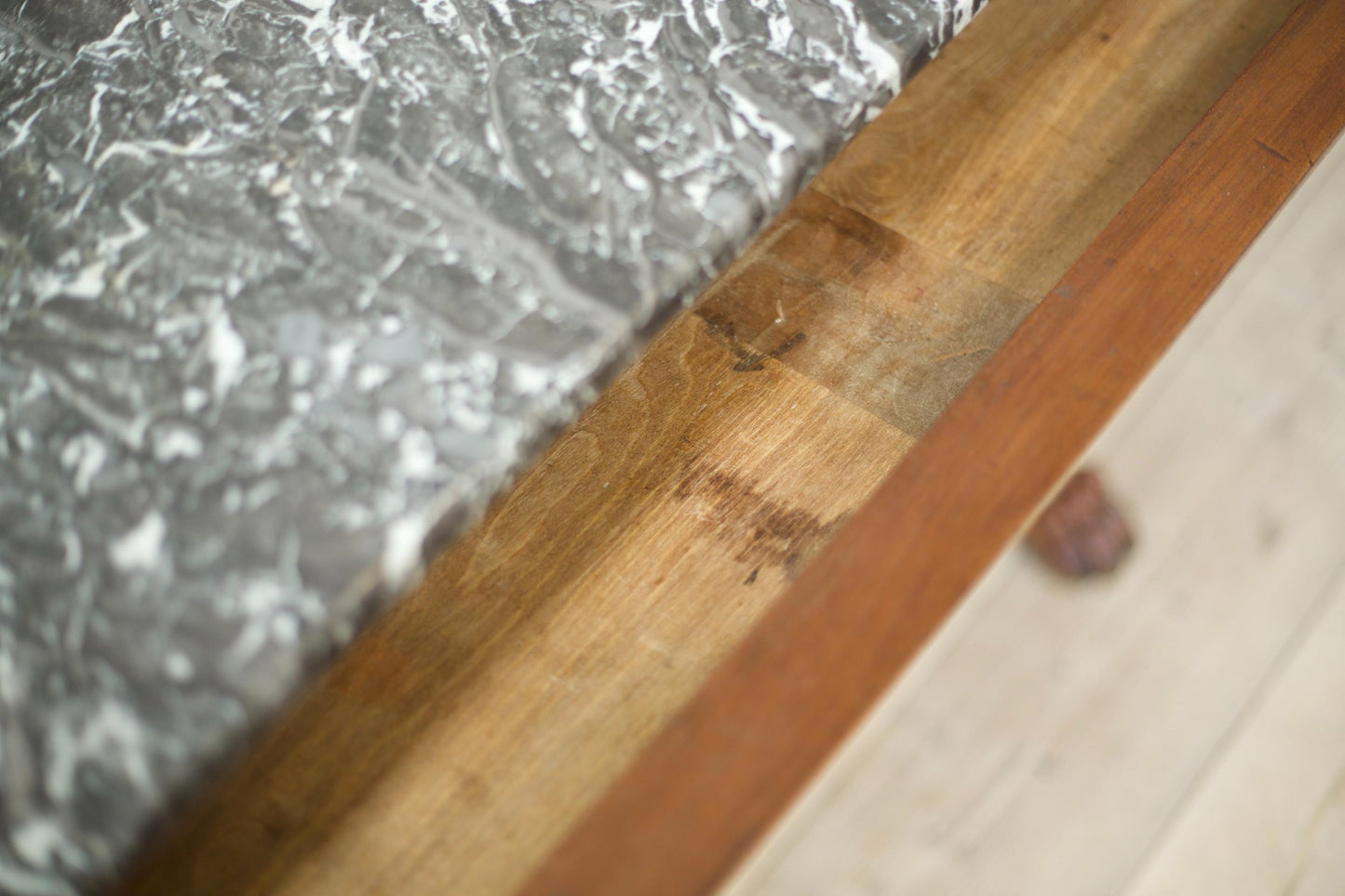 19th century French walnut and marble console table