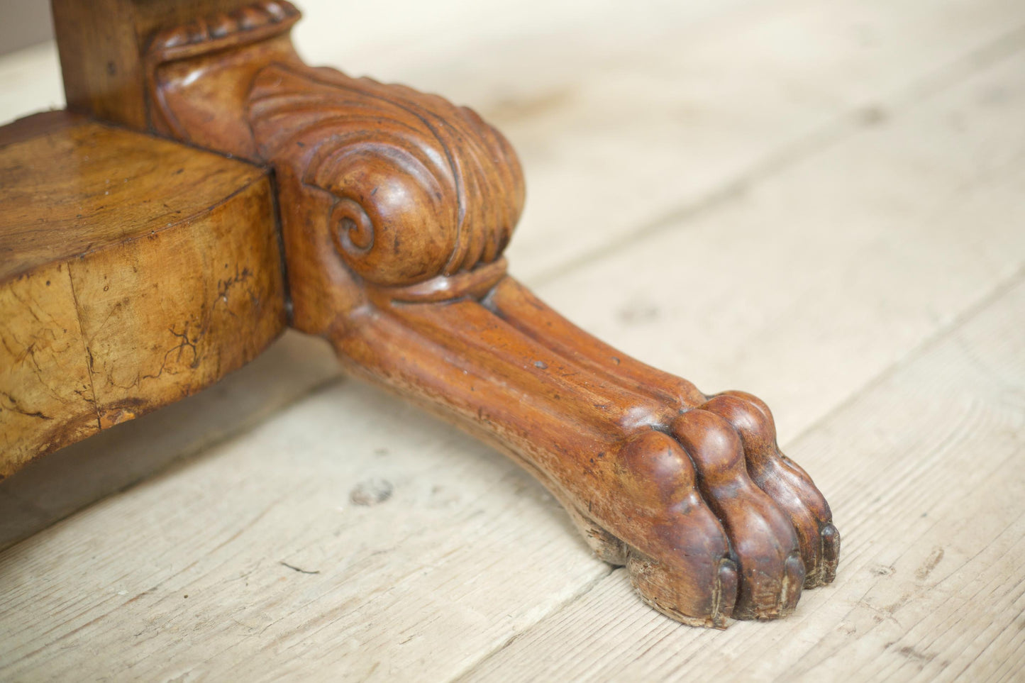 19th century French walnut and marble console table