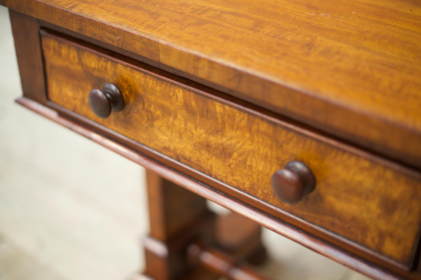 Victorian mahogany two drawer writing table