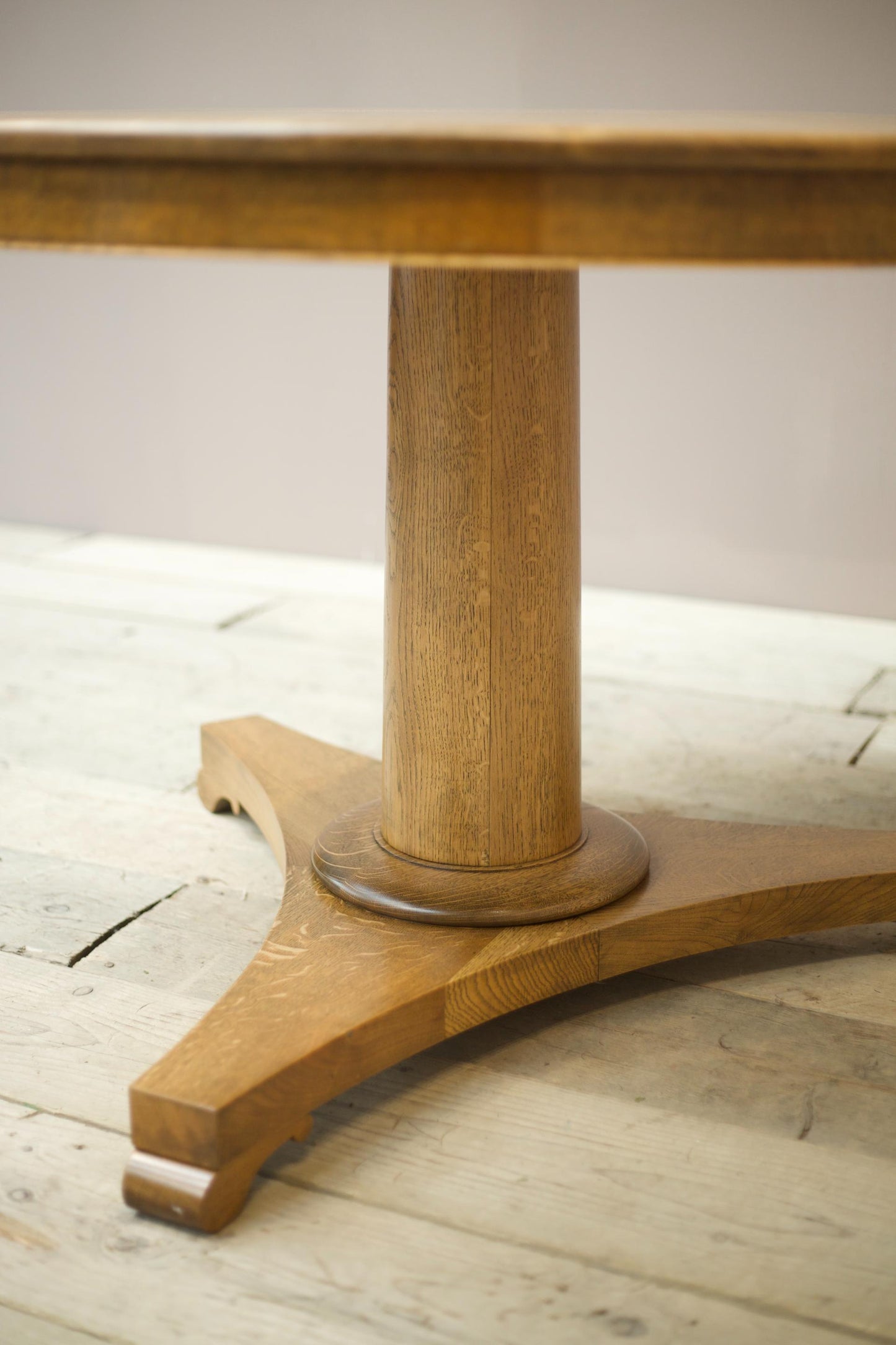 Mid century solid oak circular centre table