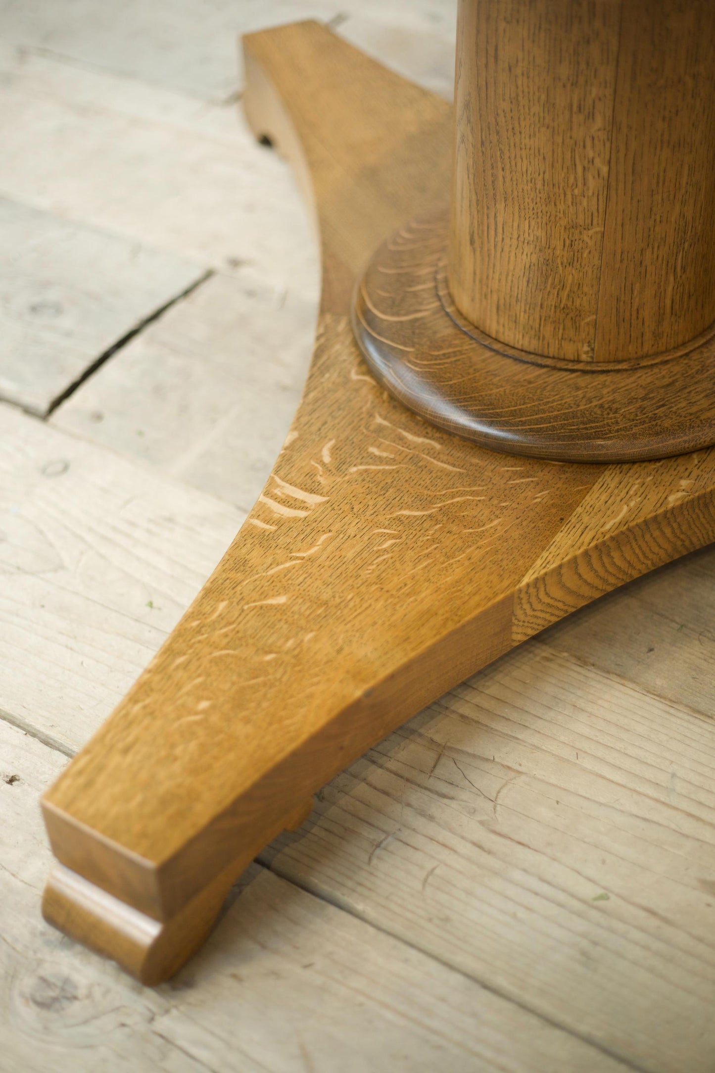 Mid century solid oak circular centre table