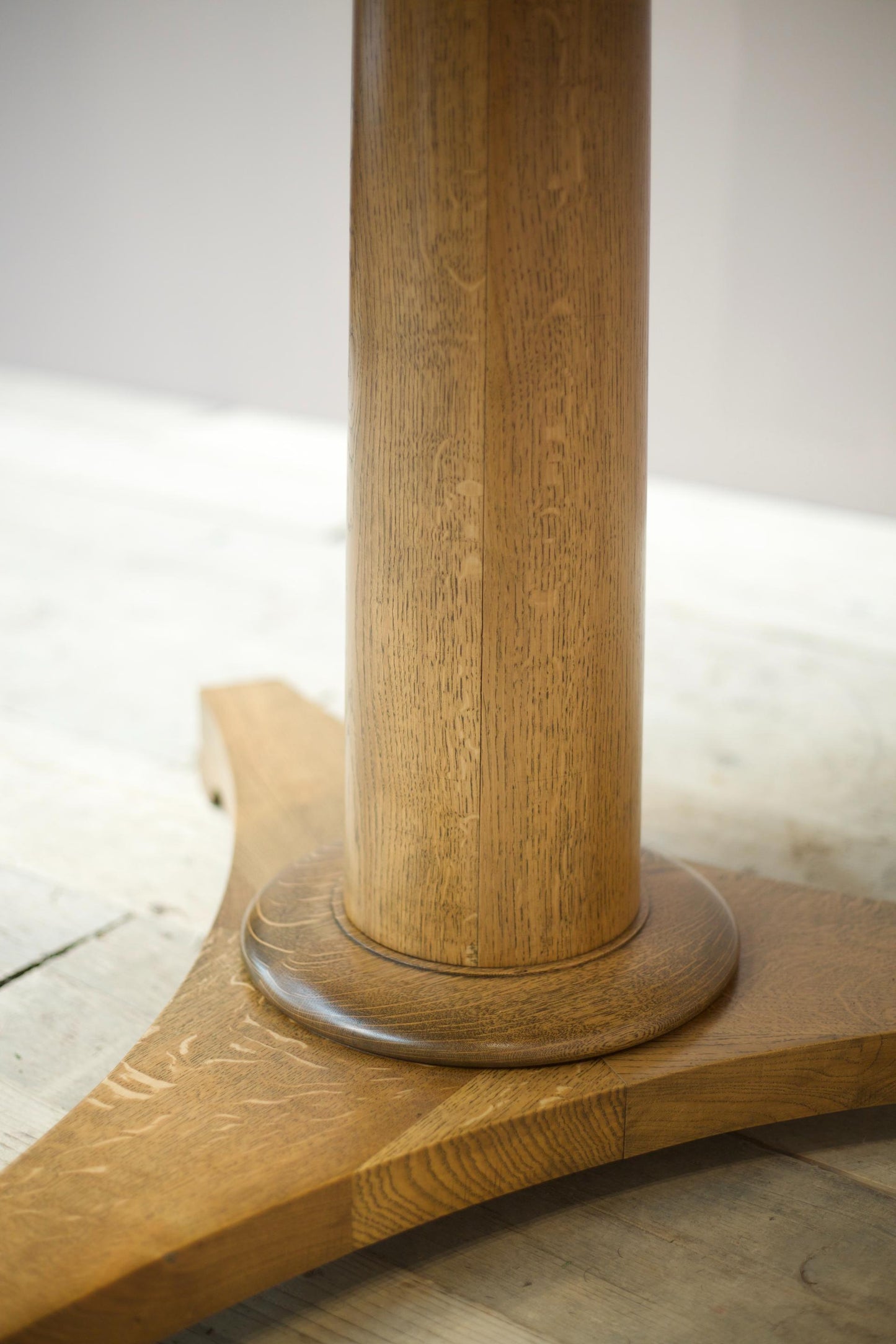 Mid century solid oak circular centre table