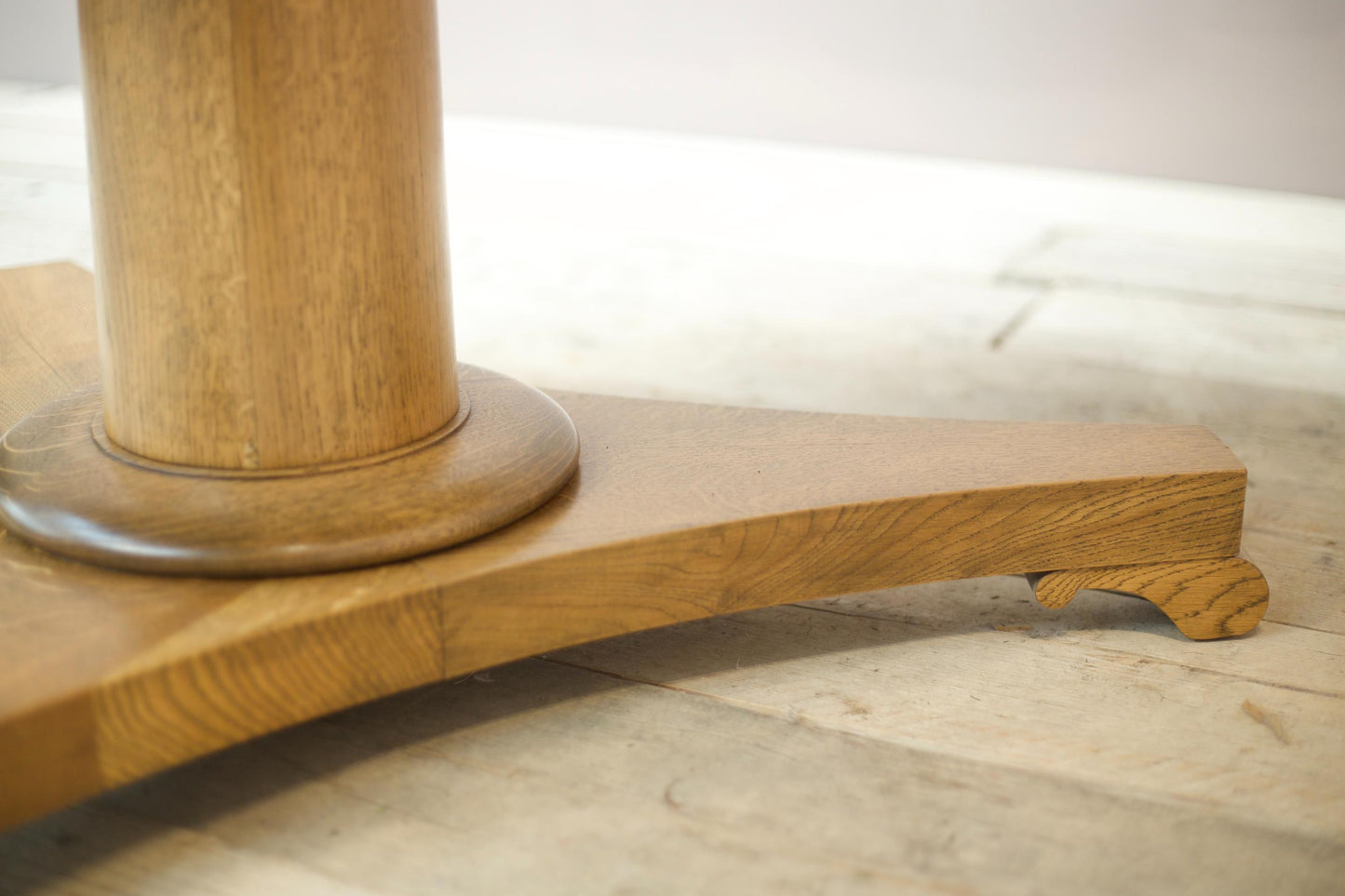 Mid century solid oak circular centre table