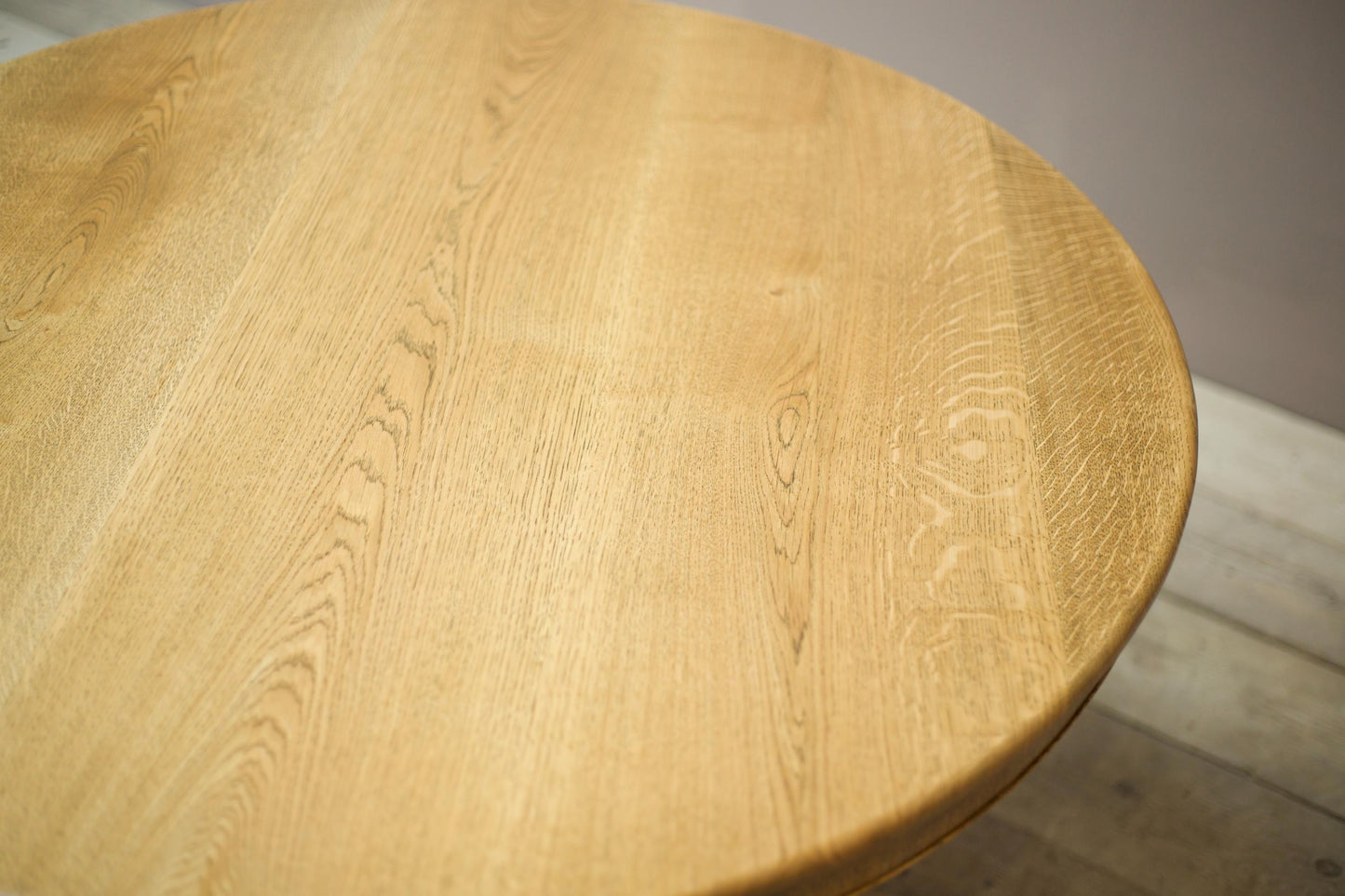 Mid century solid oak circular centre table