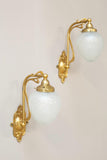 Pair of 20th century cut glass wall lights - smaller