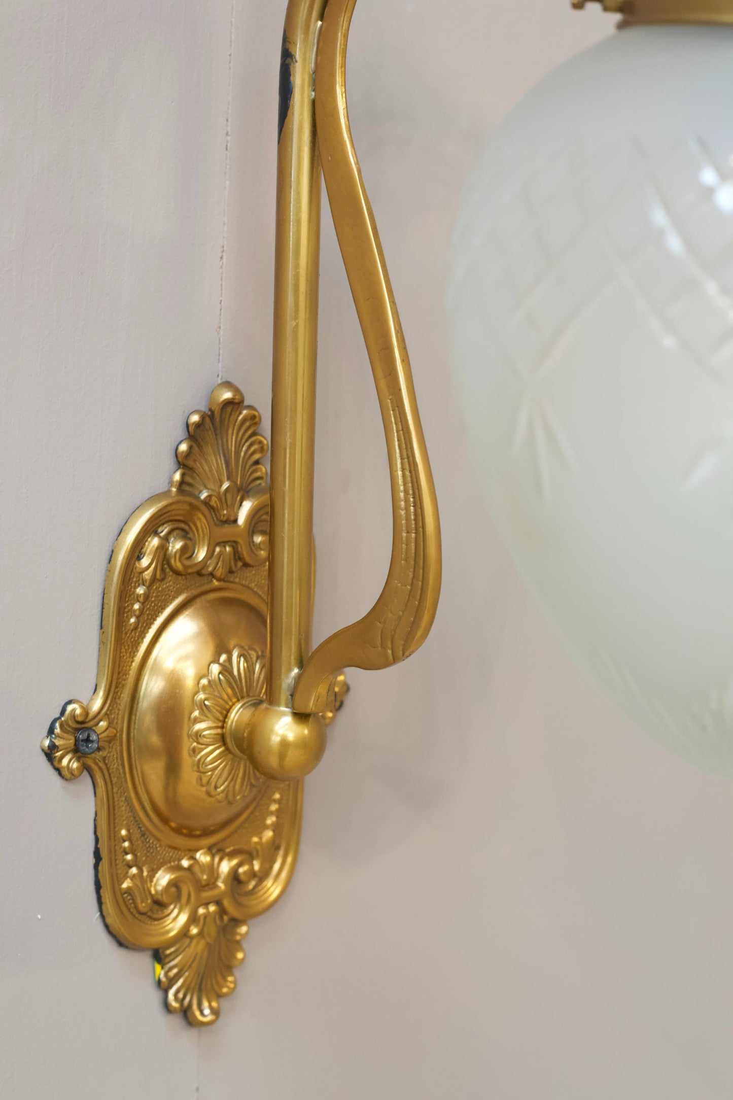 Pair of 20th century cut glass wall lights - smaller