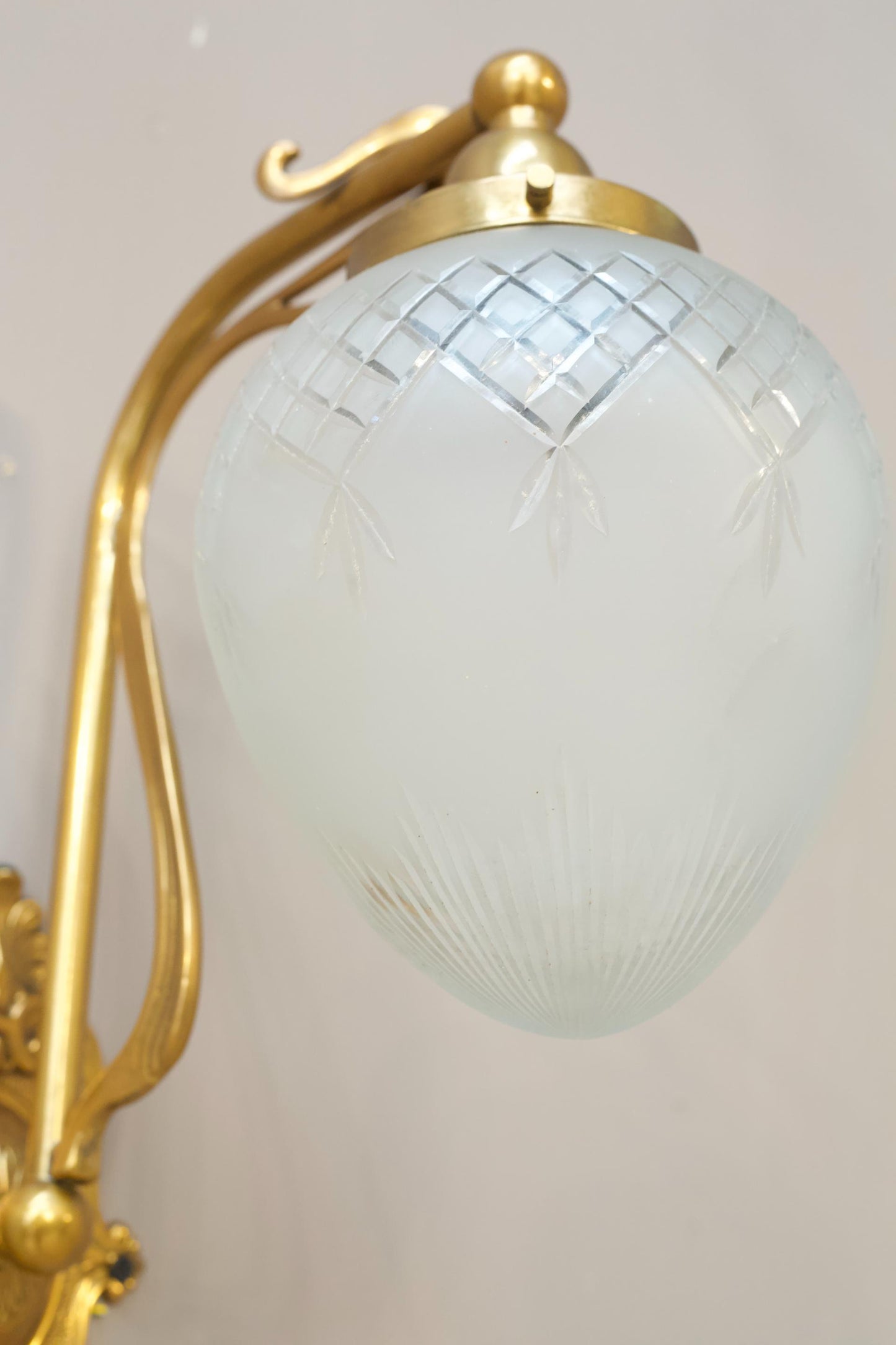 Pair of 20th century cut glass wall lights - smaller