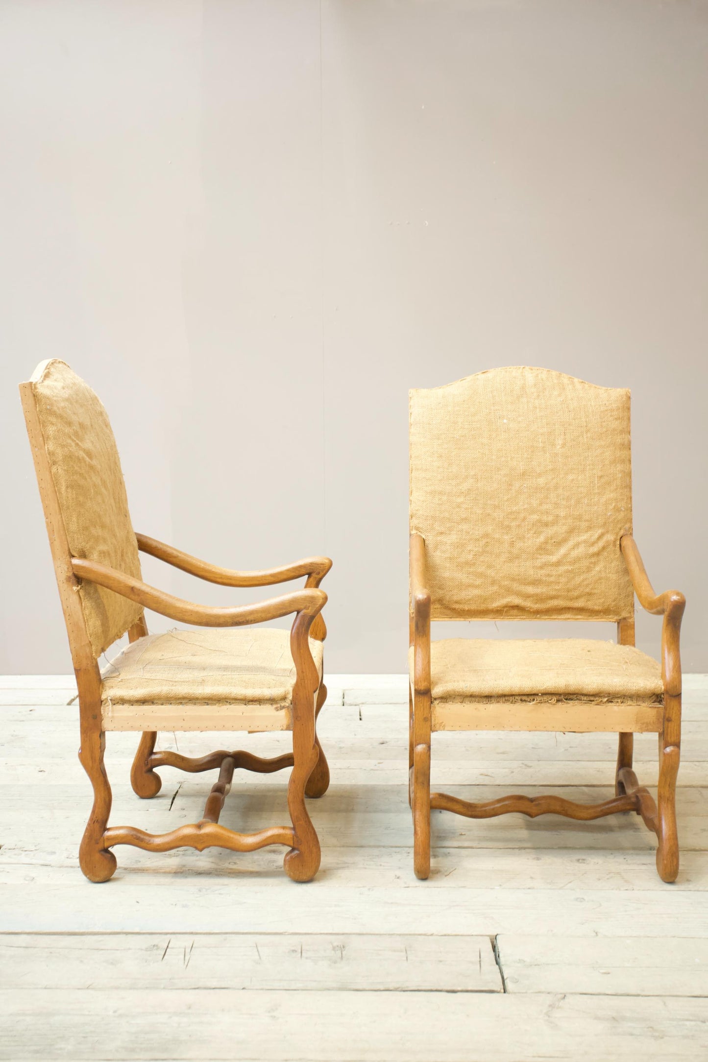set of 8 Early 20th century Oak Os de Mouton dining chairs