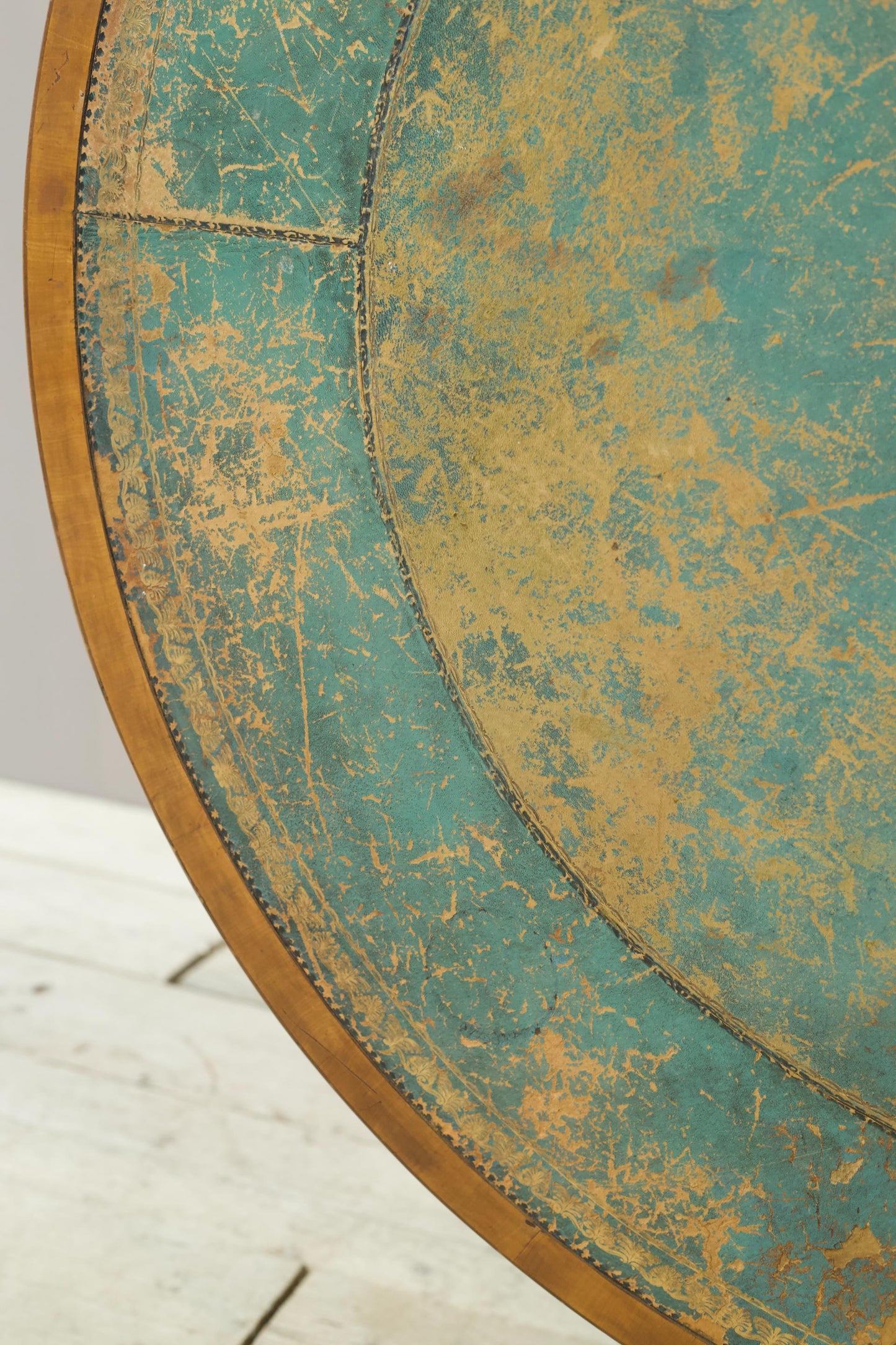 Late Victorian leather topped centre table