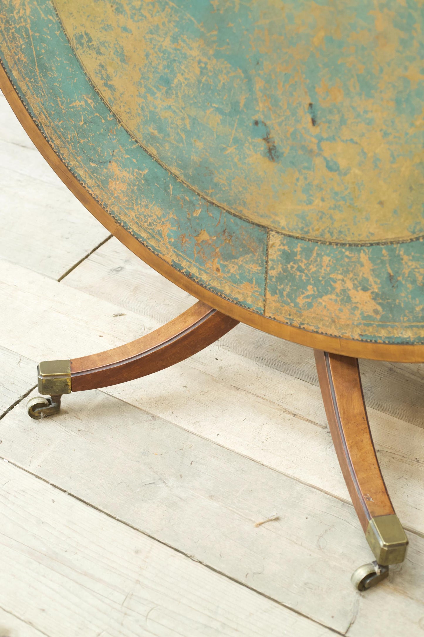 Late Victorian leather topped centre table
