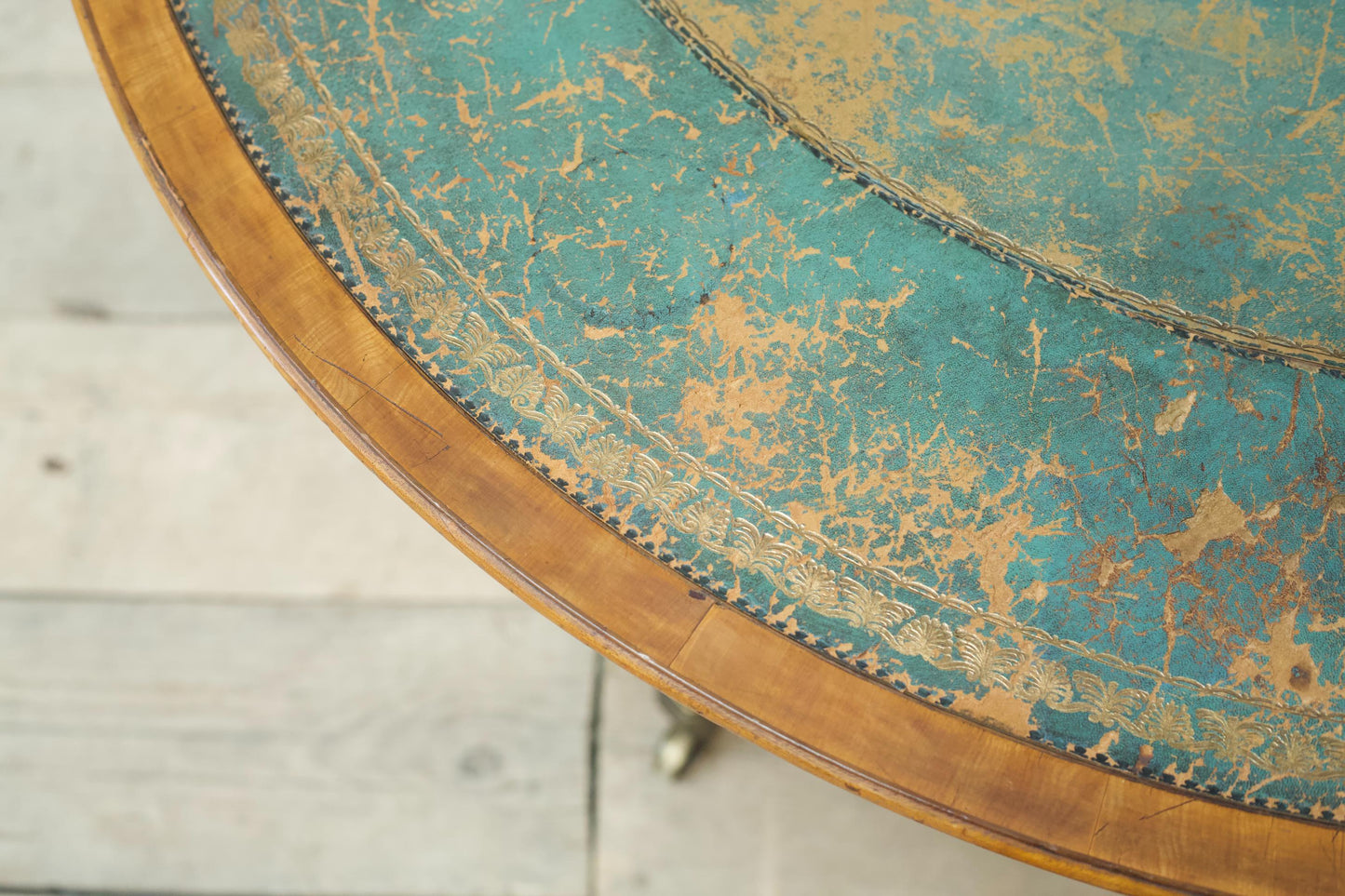 Late Victorian leather topped centre table