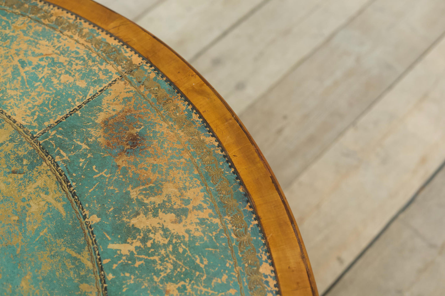 Late Victorian leather topped centre table