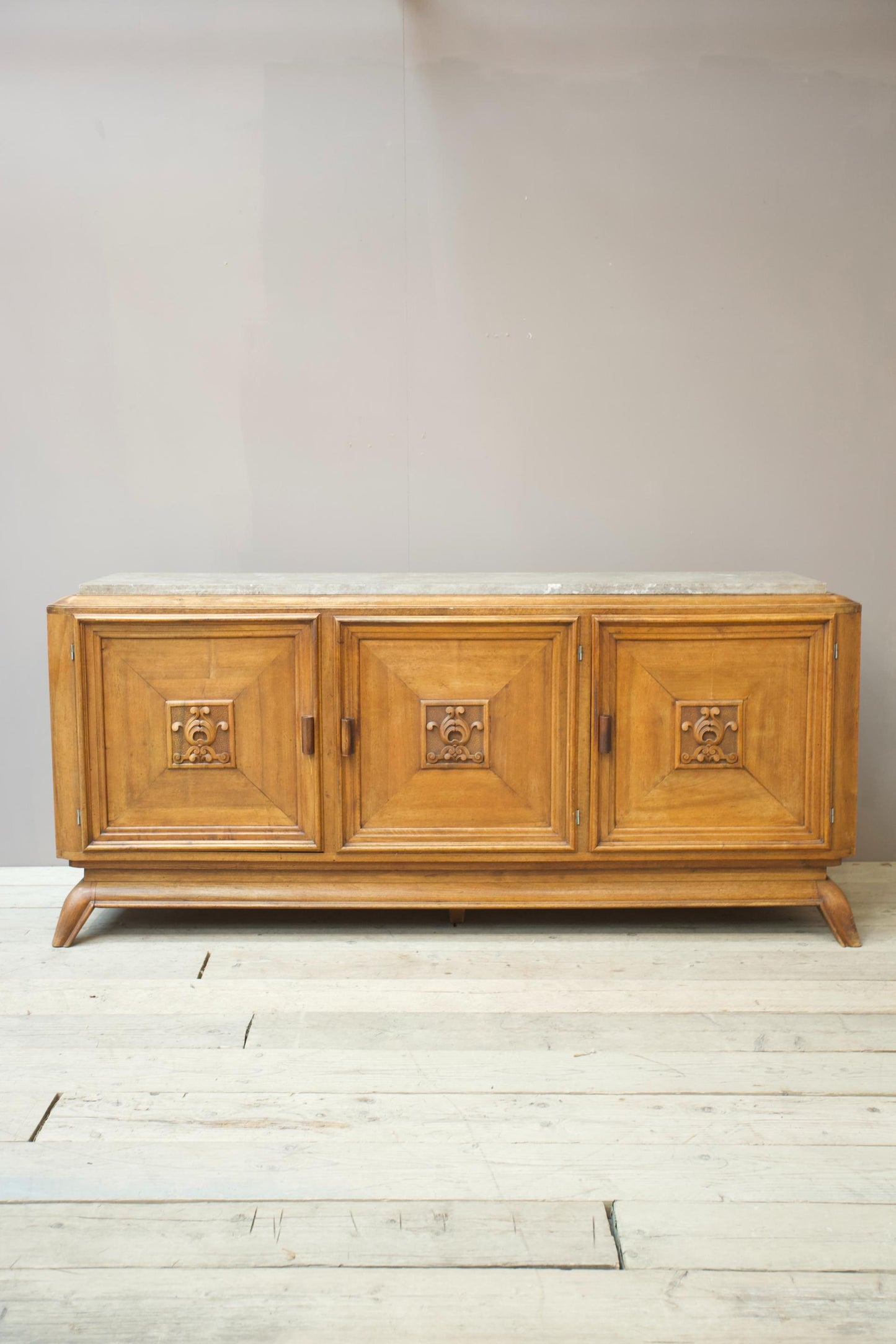 Art deco mahogany and marble sideboard