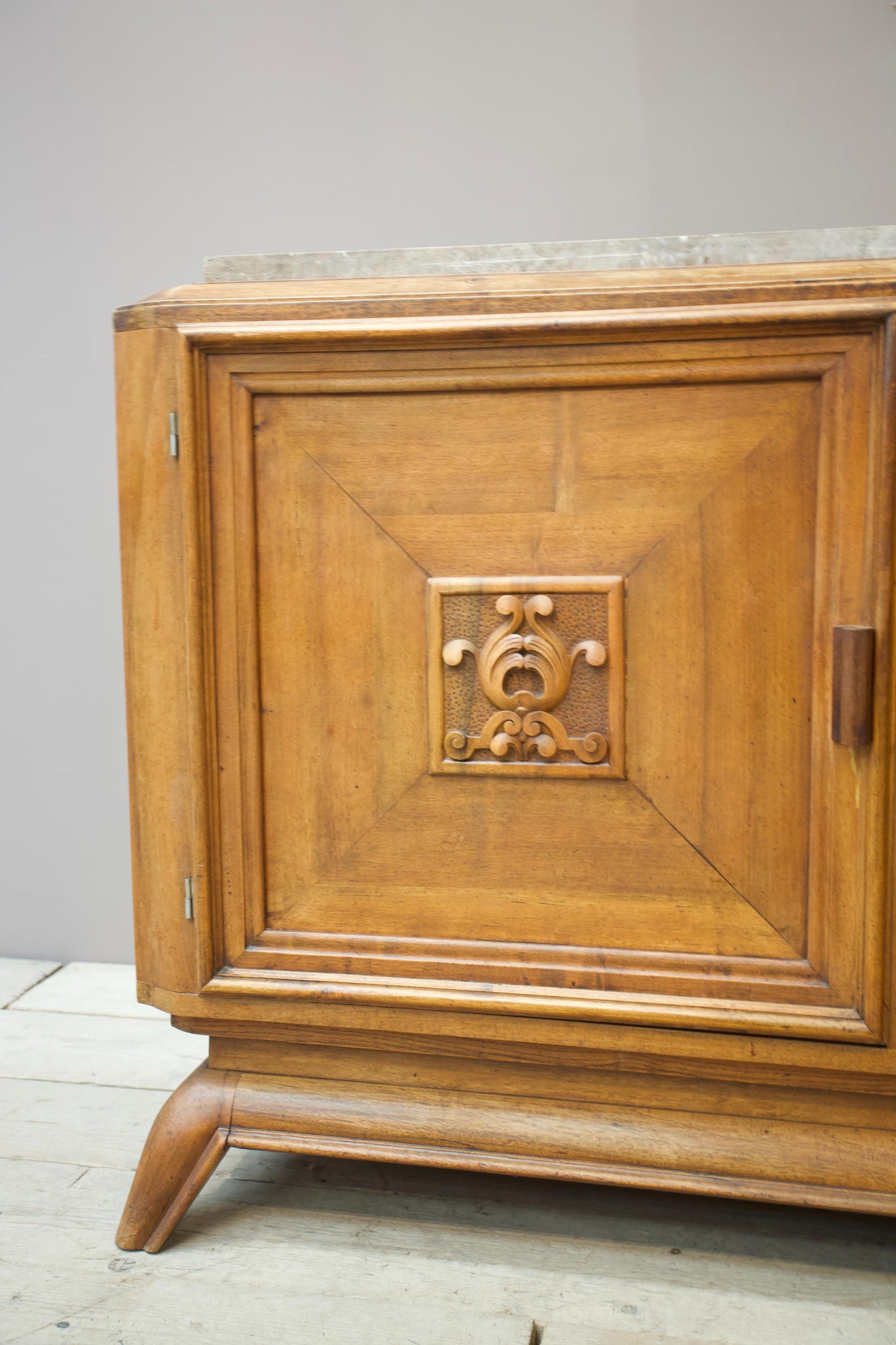 Art deco mahogany and marble sideboard