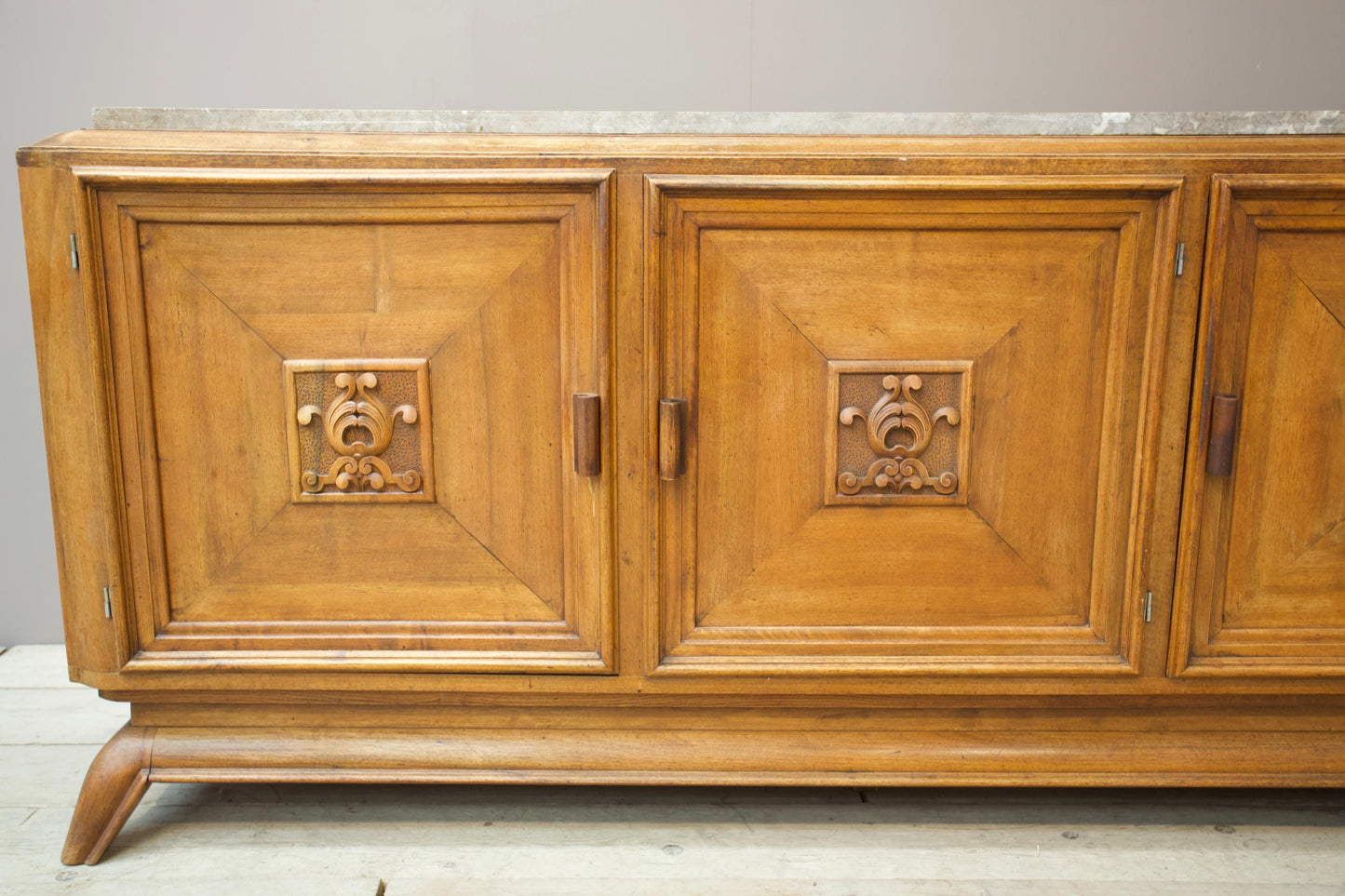 Art deco mahogany and marble sideboard