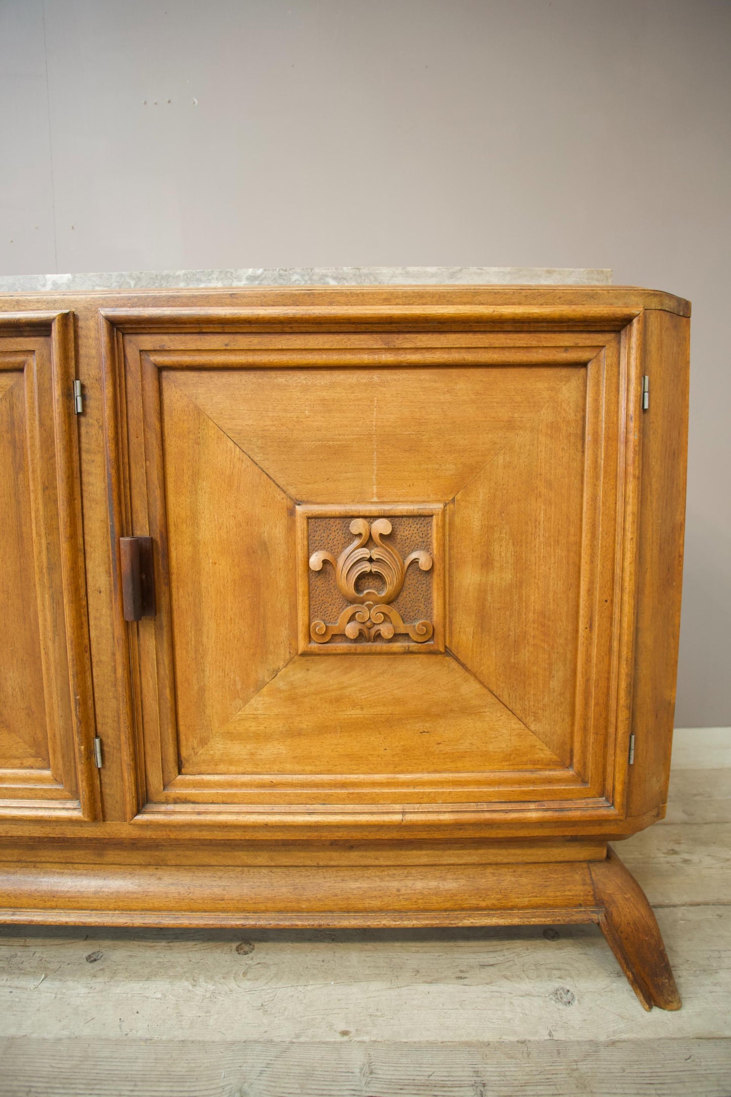 Art deco mahogany and marble sideboard