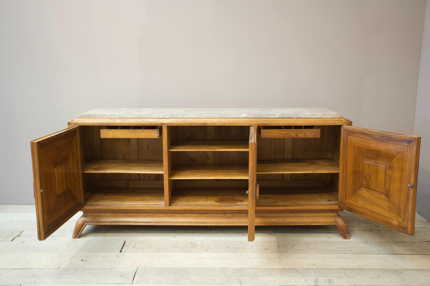 Art deco mahogany and marble sideboard