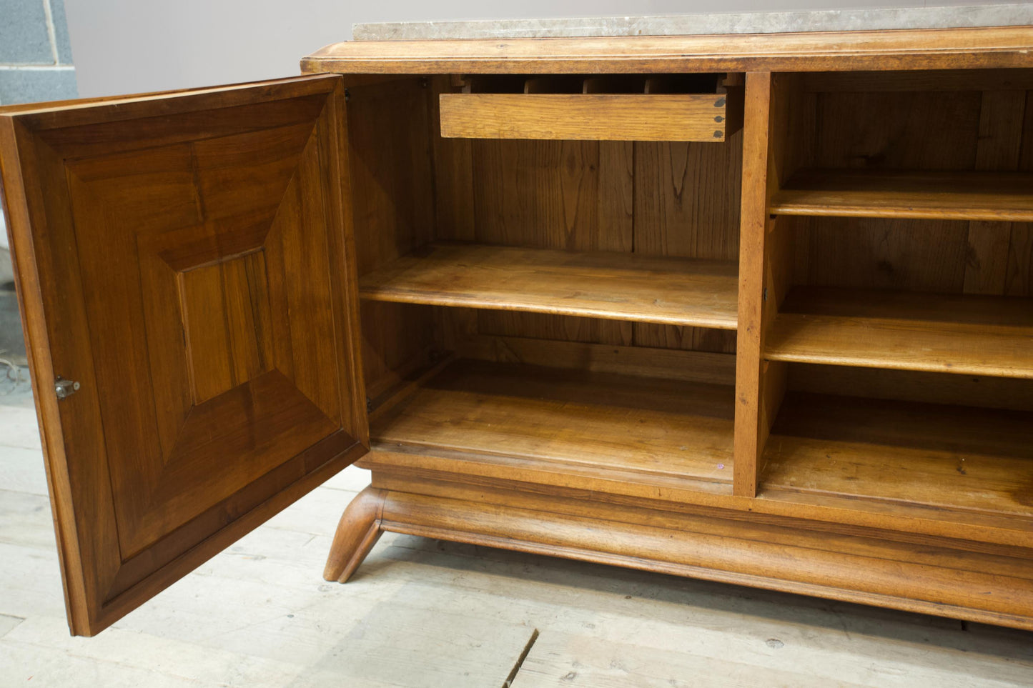 Art deco mahogany and marble sideboard