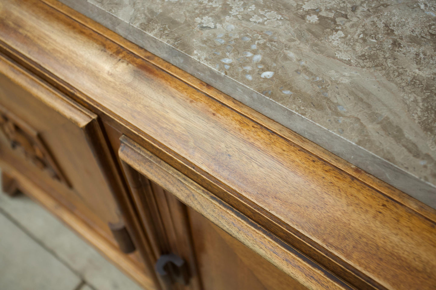Art deco mahogany and marble sideboard