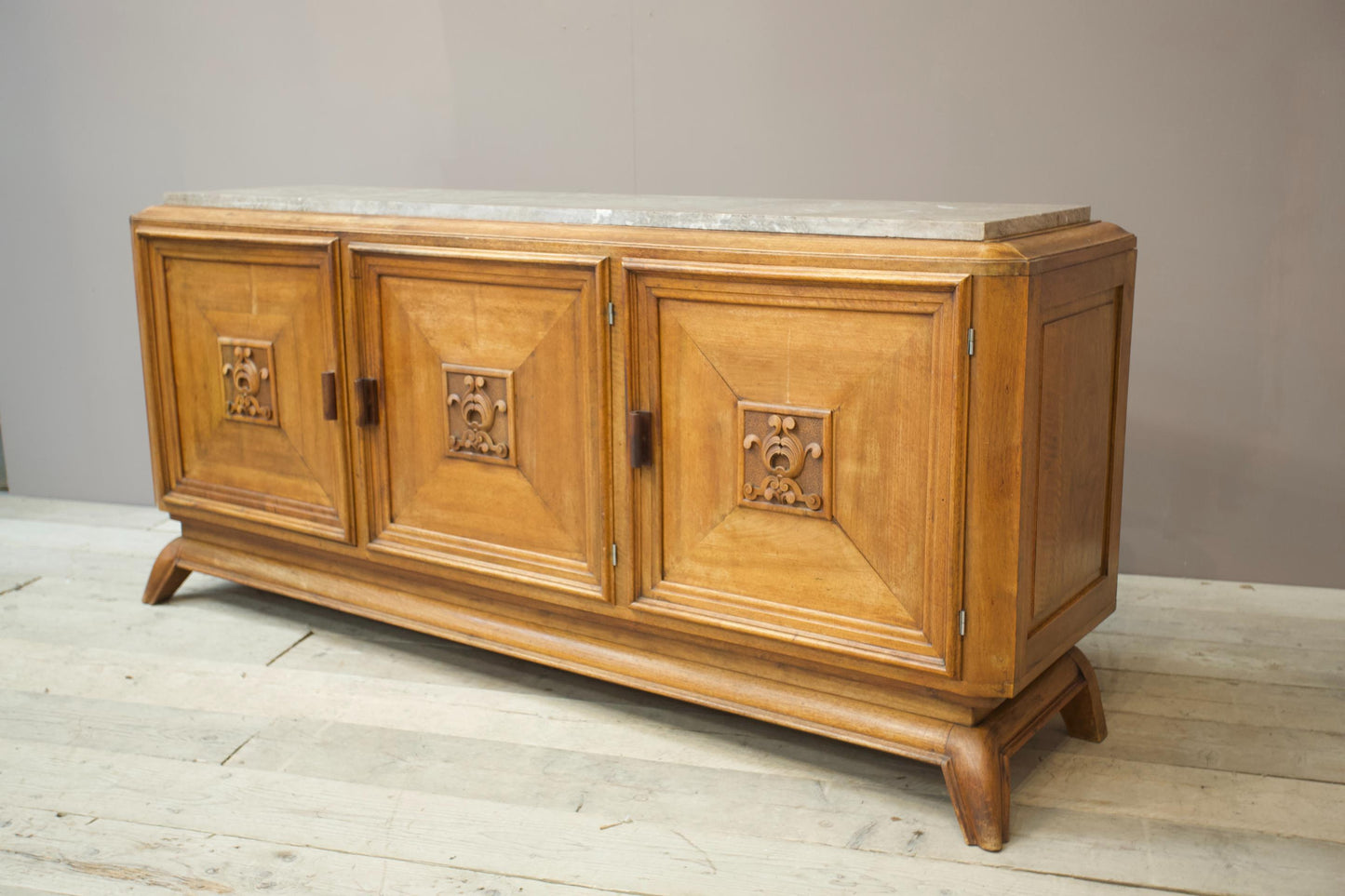 Art deco mahogany and marble sideboard