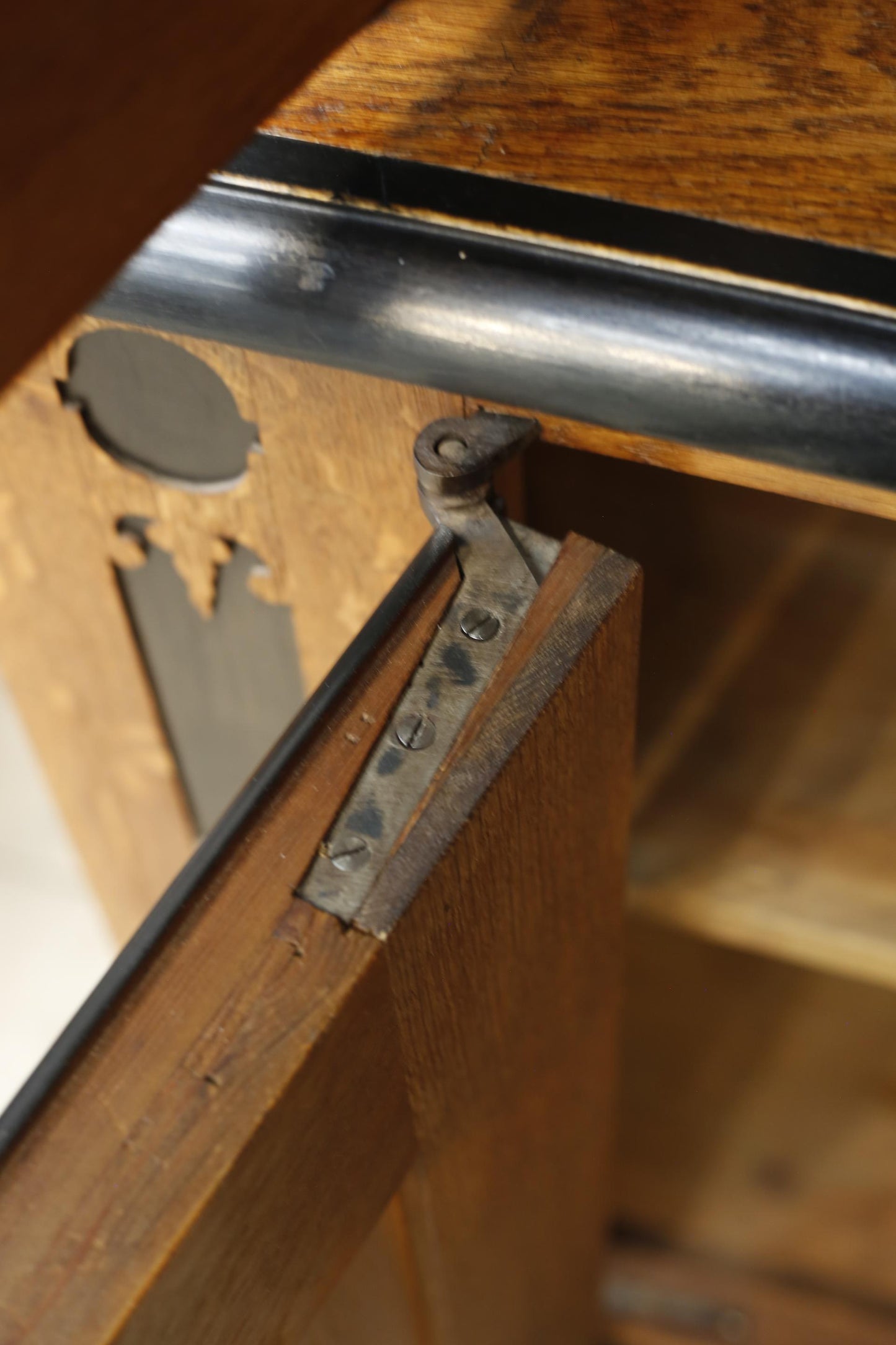 19th century Dutch oak and ebony Kas cupboard