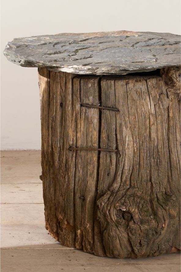 RESERVED Pair of 19th century rustic slate side tables
