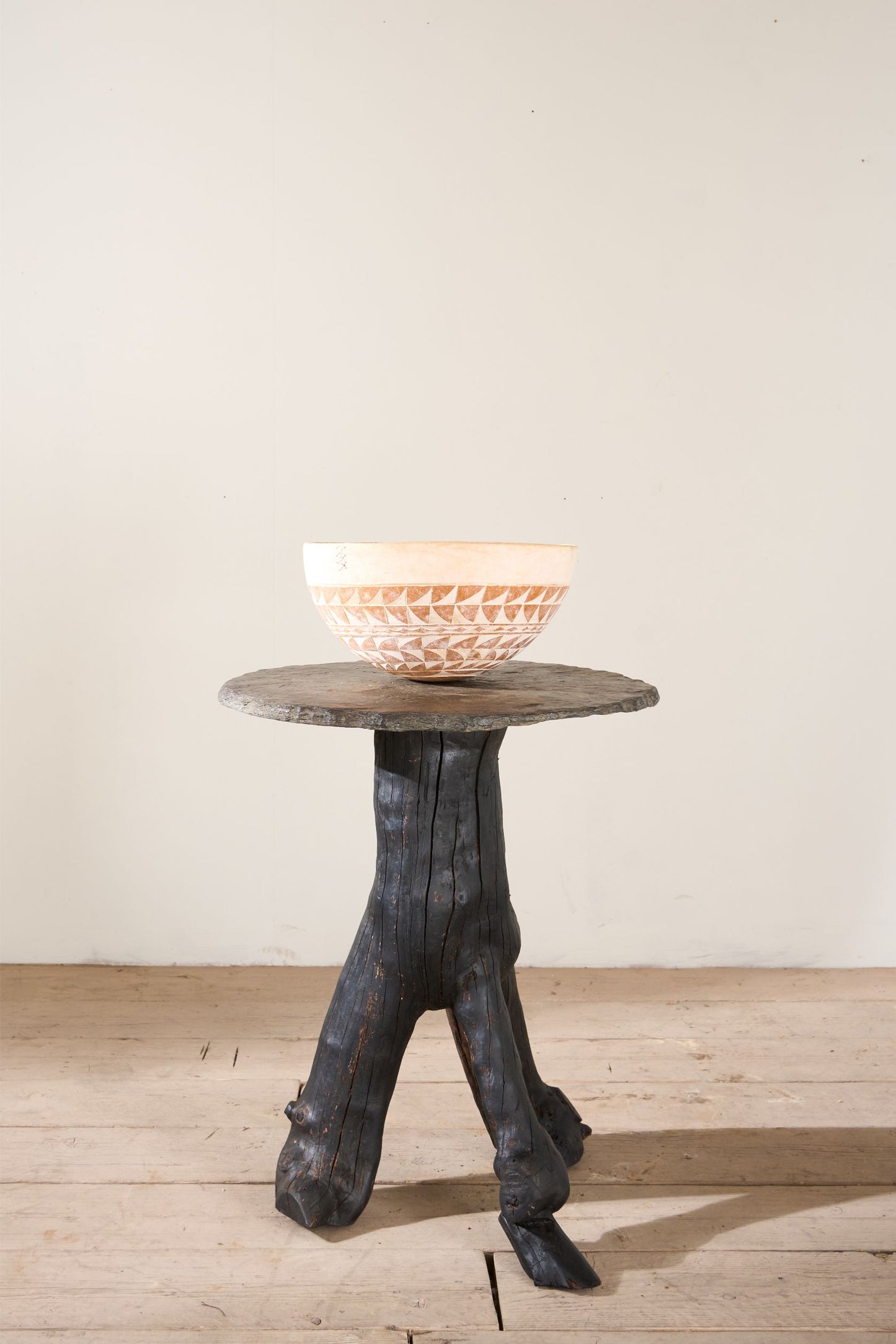 RESERVED Early 20th century Portuguese root and slate side table