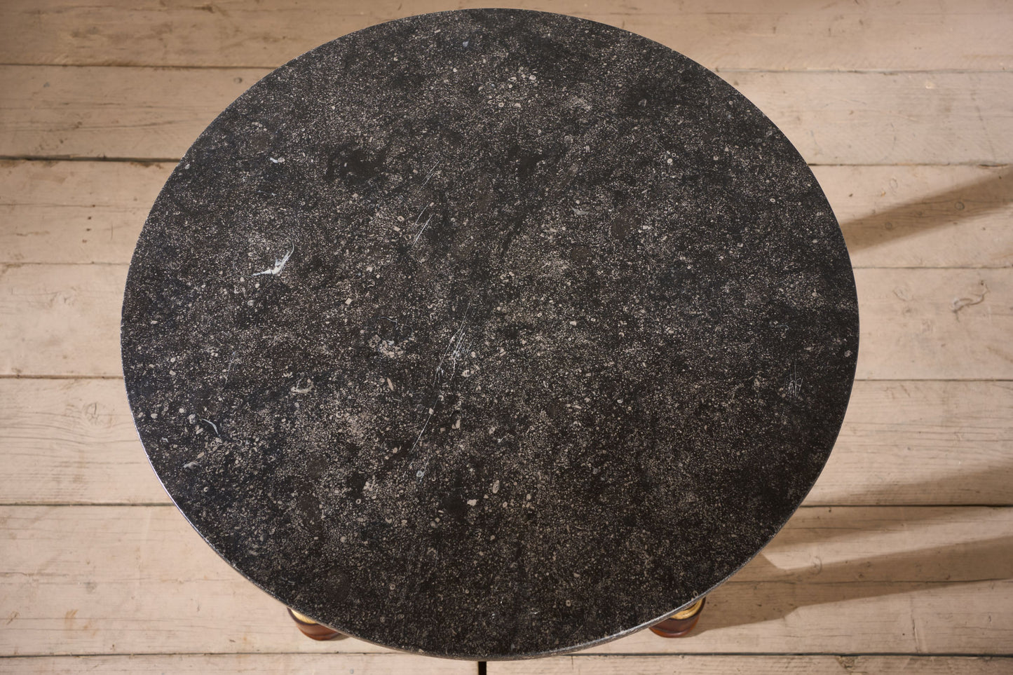 19th century French Empire Mahogany and black marble Gueridon table